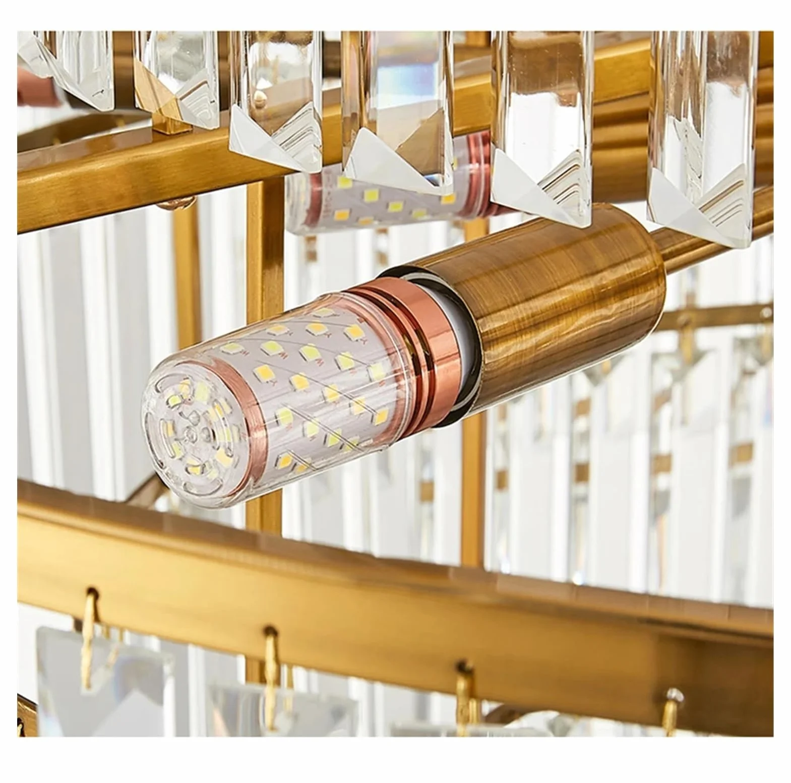 YEBMLP wysokiej klasy kryształowa lampa wisząca do hotelu, willi, przedpokoju, salonu, jadalni, kuchni, sypialni, wielowarstwowa (średnica 60 cm, wysokość 46 cm, ciepłe światło)