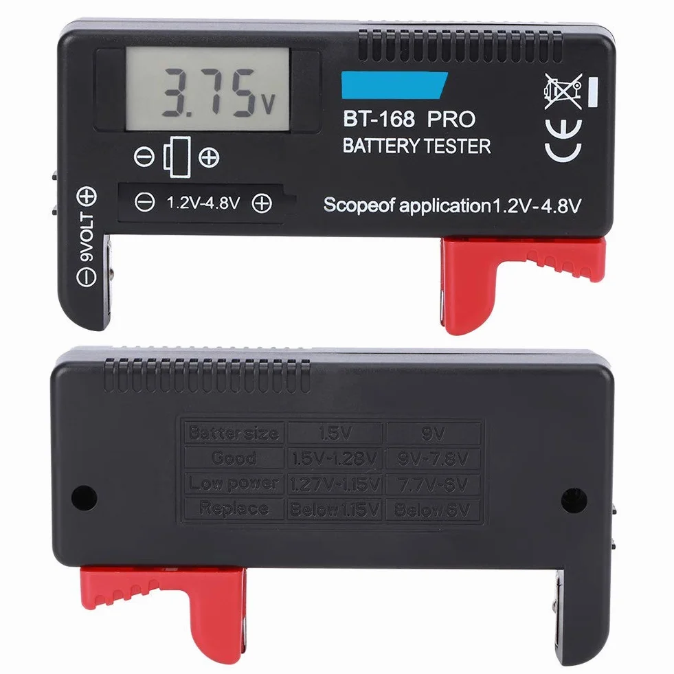 Cyfrowy tester baterii ABS Przenośny kontroler baterii LCD Silna kompatybilność Tester obciążenia baterii do małych baterii Przycisk ogniwa 1,2 V - 4,8 V