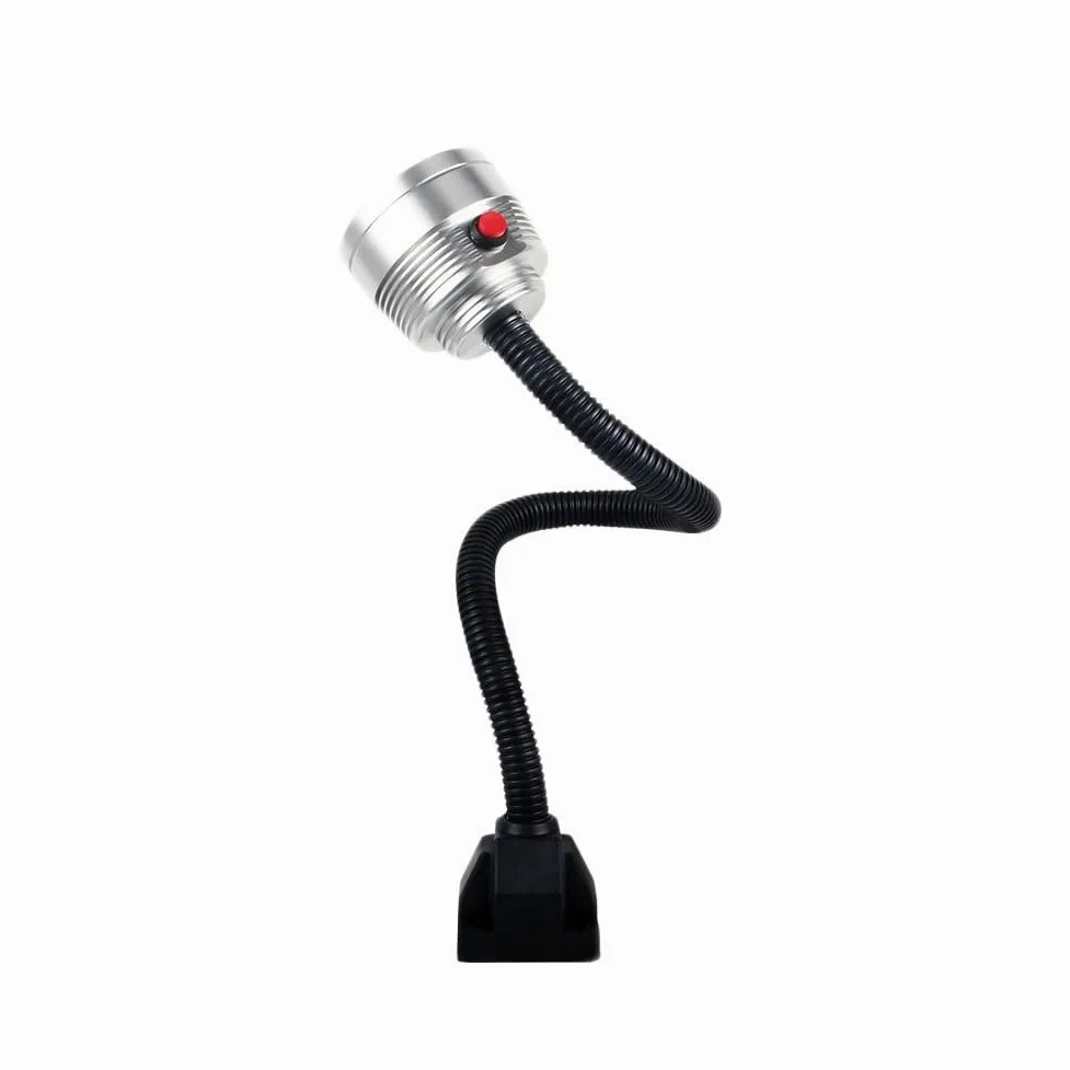 Lampa robocza LED 110-220 V do obrabiarek, elastyczna gęsia szyja wodoodporna oświetlenie warsztatowe, lampa robocza z mocowaniem śrubowym, przeciwwybuchowe oświetlenie tokarskie CNC (rozmiar: