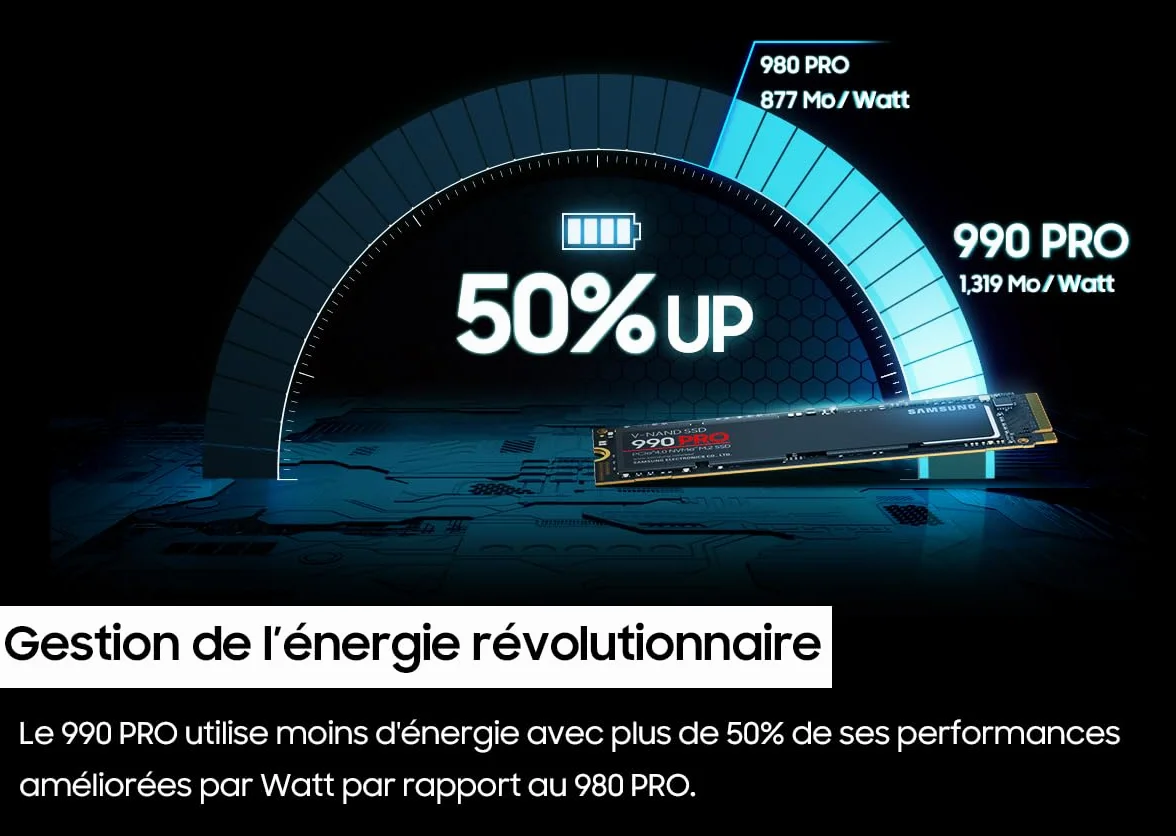 Samsung 990 Pro MZ-V9P1T0BW Dysk Ssd, Czarny, 1 TB