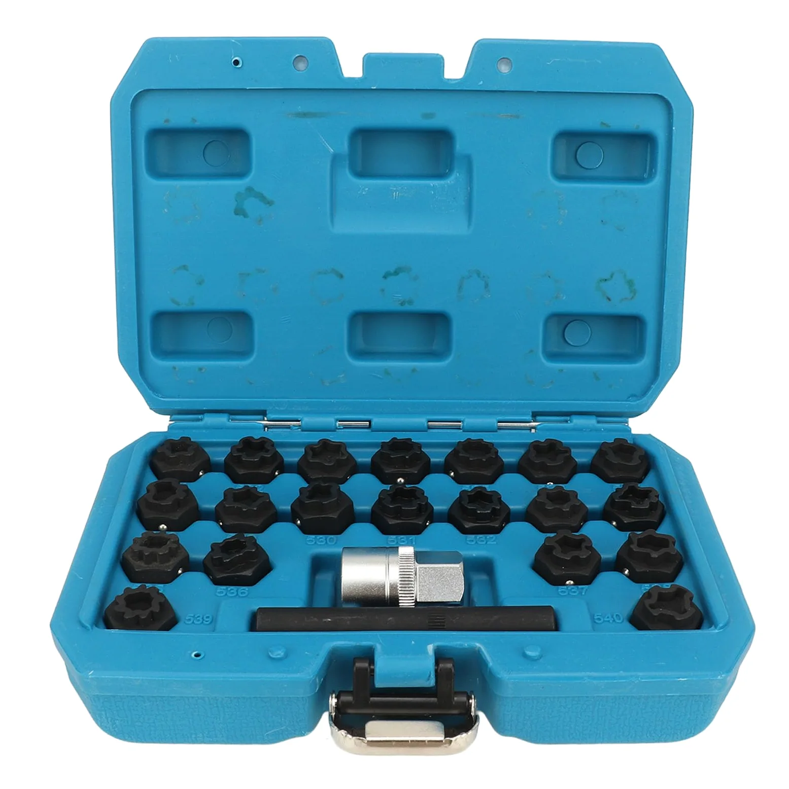 22 szt. Zestaw do Demontażu Klucza do Blokady Koła Niezbędny Zestaw Narzędzi dla Właścicieli Samochodów i Mechaników Konstrukcja ze Stali Chromowo-molibdenowej