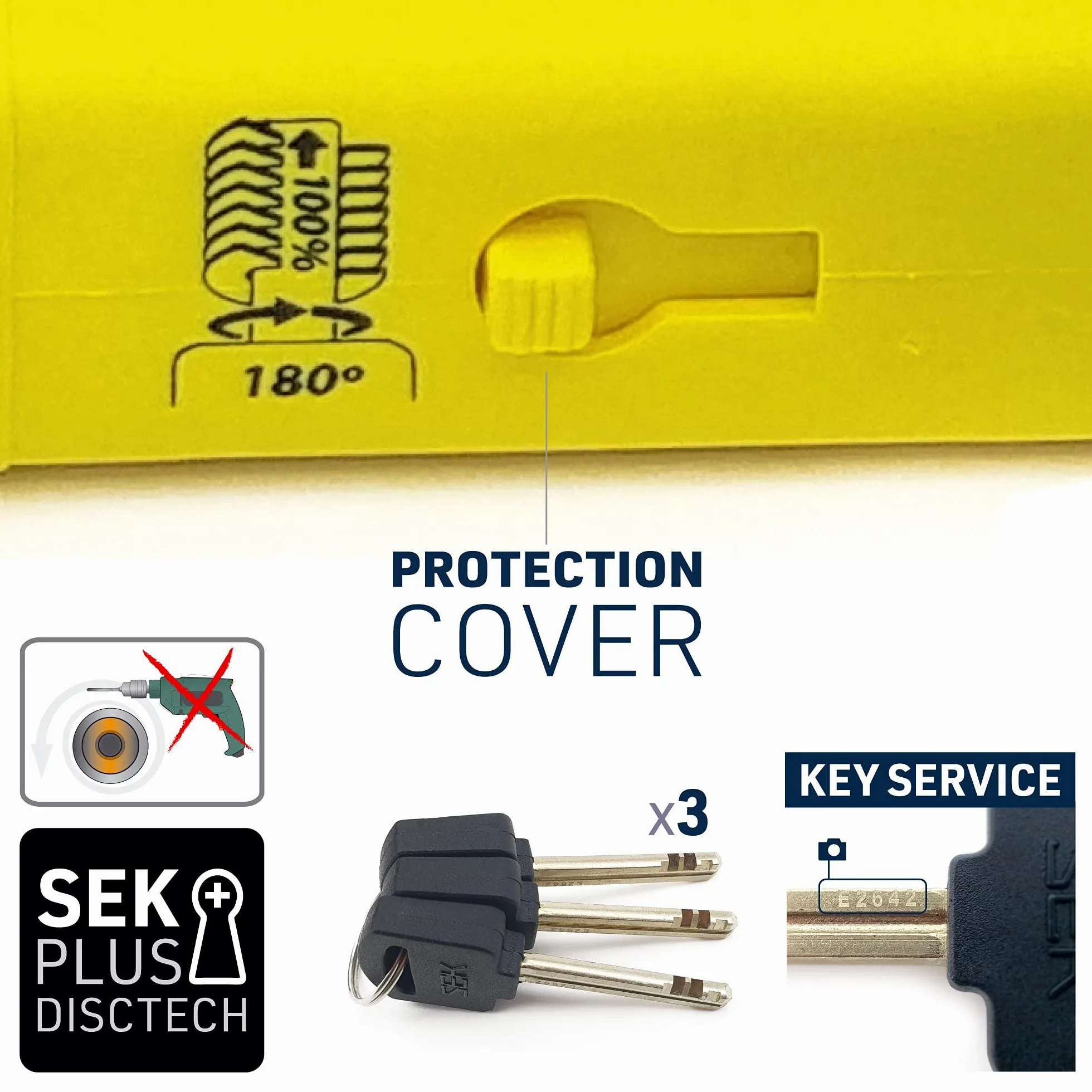 Urban Security UR85300Y zamek pałąkowy zabezpieczający przed kradzieżą, wysokie bezpieczeństwo, homologacja, podwójna blokada ø18, wyprodukowano w UE, 85 x 300 cm