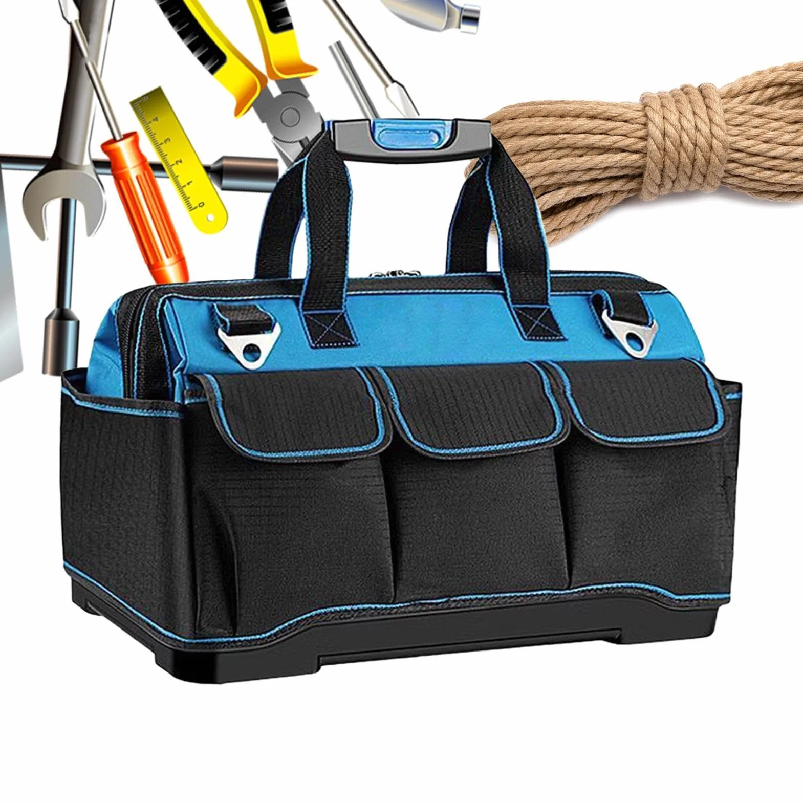 Torba Narzędziowa Organizer Solidna, Wodoodporna, Ergonomiczny Uchwyt | Pojemna Torba Na Elektronarzędzia Na Zewnątrz, Podróż, Do Pracy, Napraw Aut, W Domu I Warsztacie, Dla Mechanika I