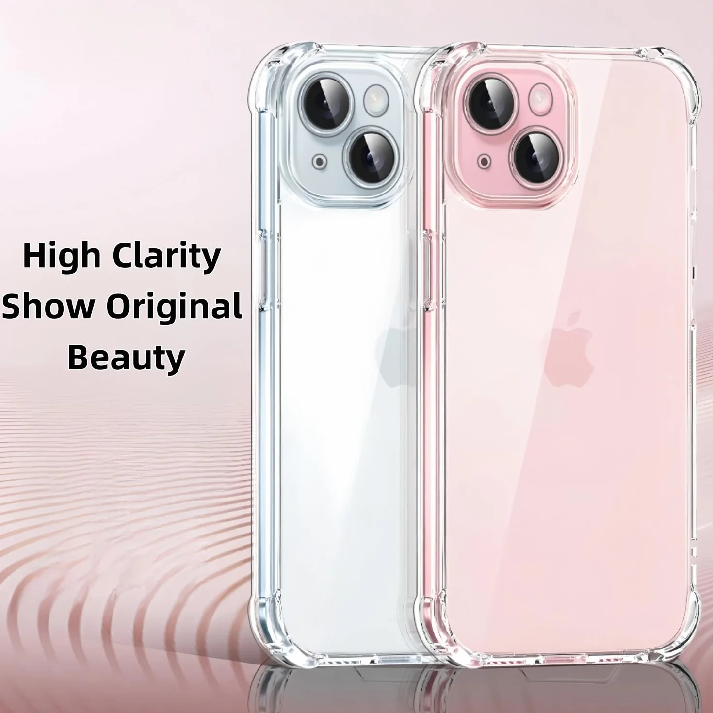 Etui iPhone 15 Plus Żel TPU Silikonowe Przezroczyste + 3× Szkło Hartowane Folia Ochronna