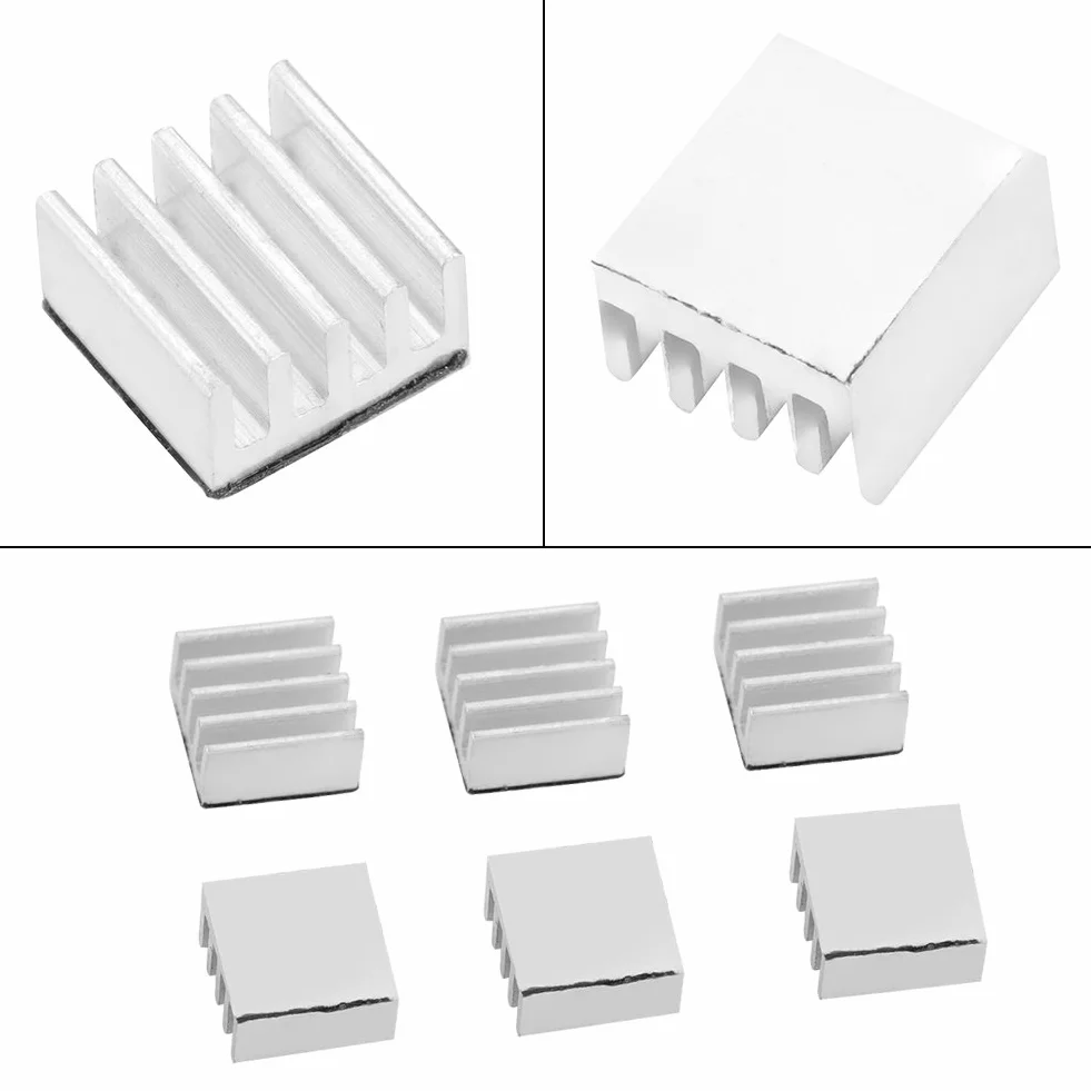 Aluminiowe radiatory chipowe samoprzylepne A4988 do drukarki 3D, srebrny