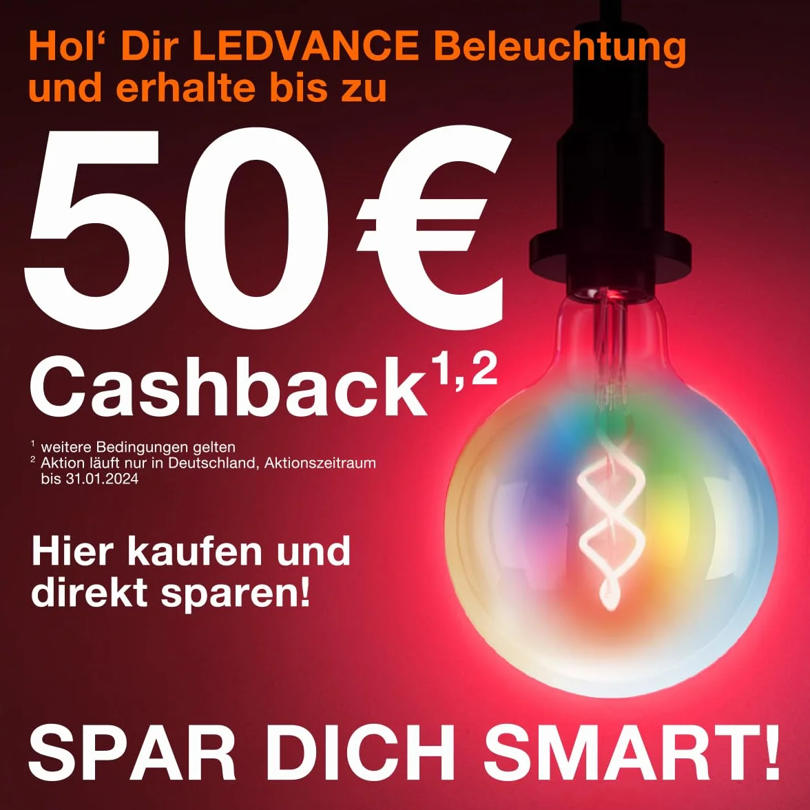 LEDVANCE Smart żarówka LED z Wifi, trzonek E27, ściemnianie, ciepła biel (2500K), kształt Edison, przezroczysty żarnik w przydymionym szkle, możliwość sterowania za pomocą Alexa, Google i aplikacji