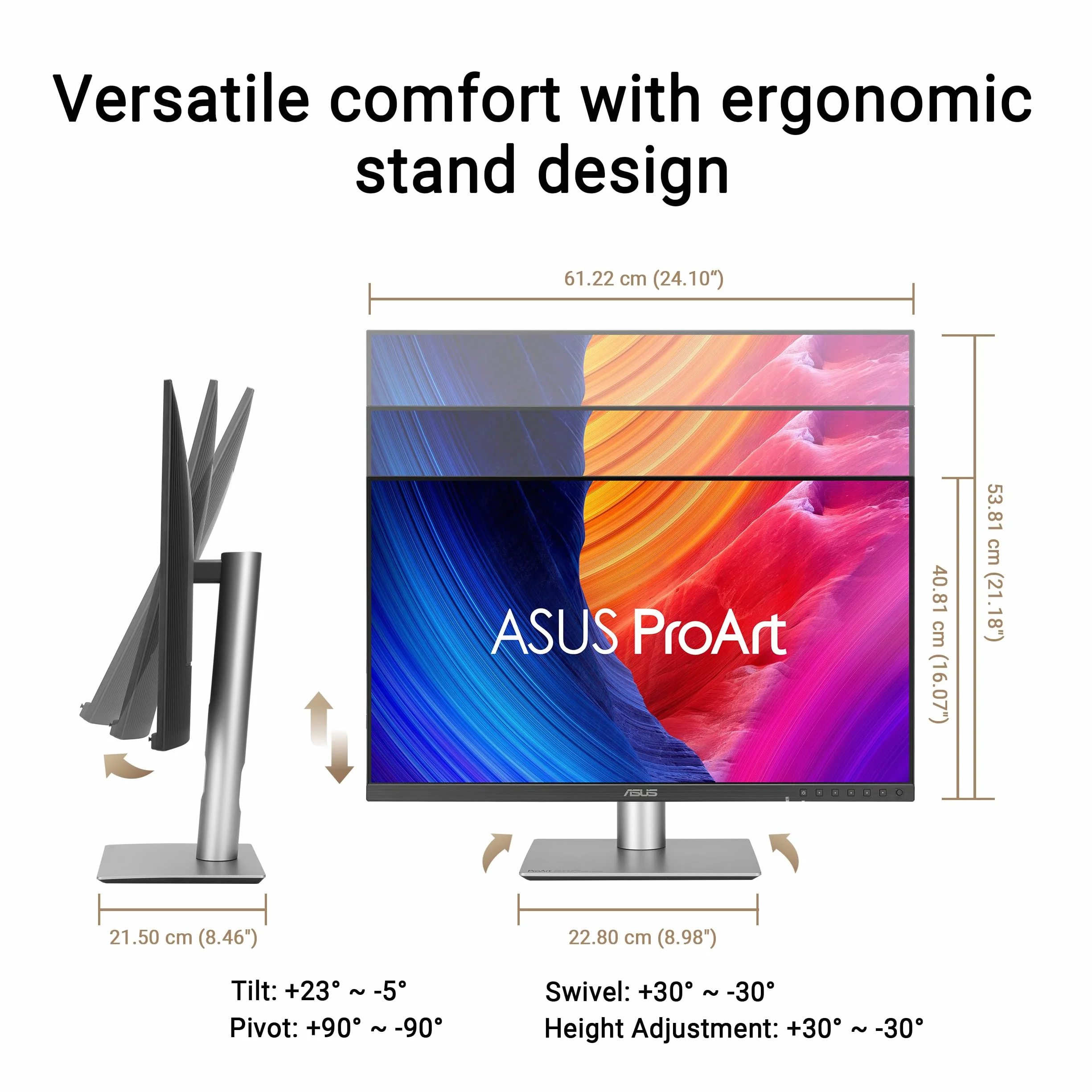 ASUS ProArt PA27JCV monitor 27" 5K 5120 x 2880 16:9 10-bit DisplayHDR 500 DisplayPort HDMI USB-C