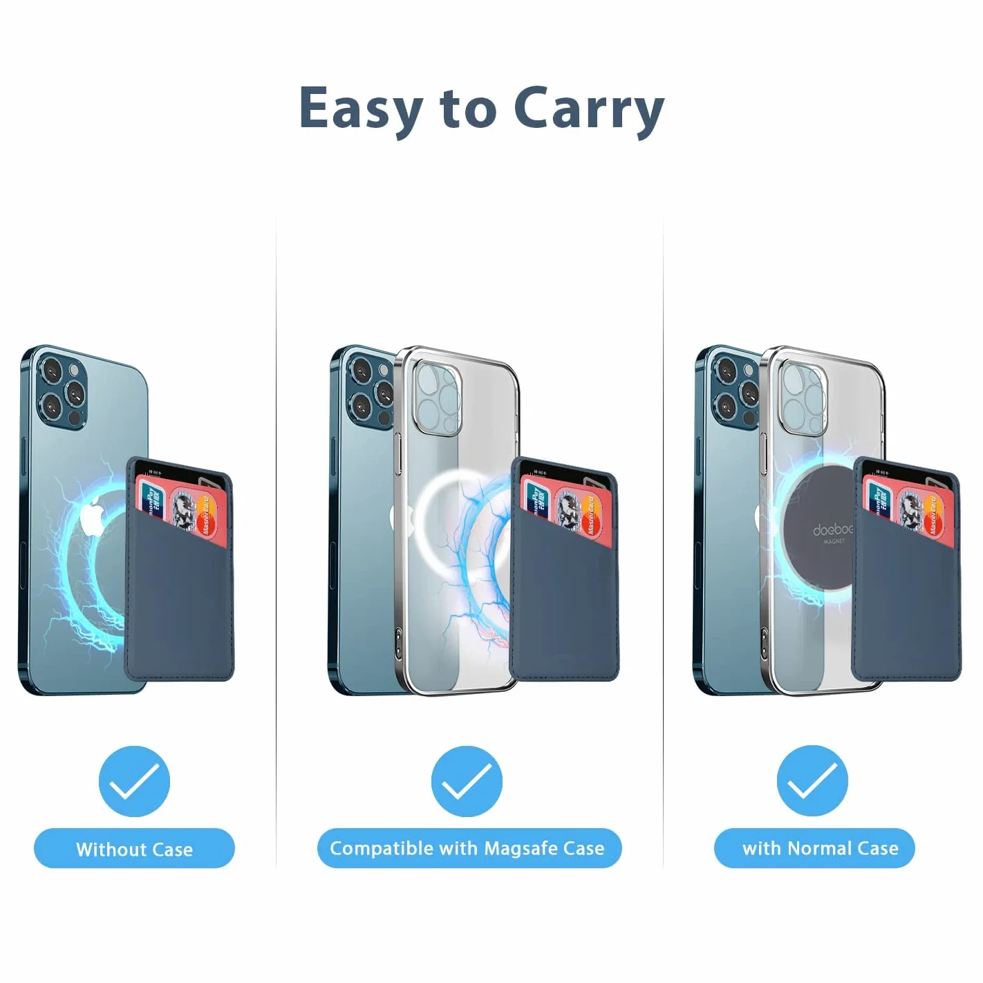 Magnetic Wallet etui kompatybilne z iPhone 16 15 14 13 12 Pro Max Plus Pro Mini Mag-Safe Wallet, Skórzane etui na karty kredytowe, portfel do iPhone, pasuje do 2 kart, magnetyczny uchwyt na karty