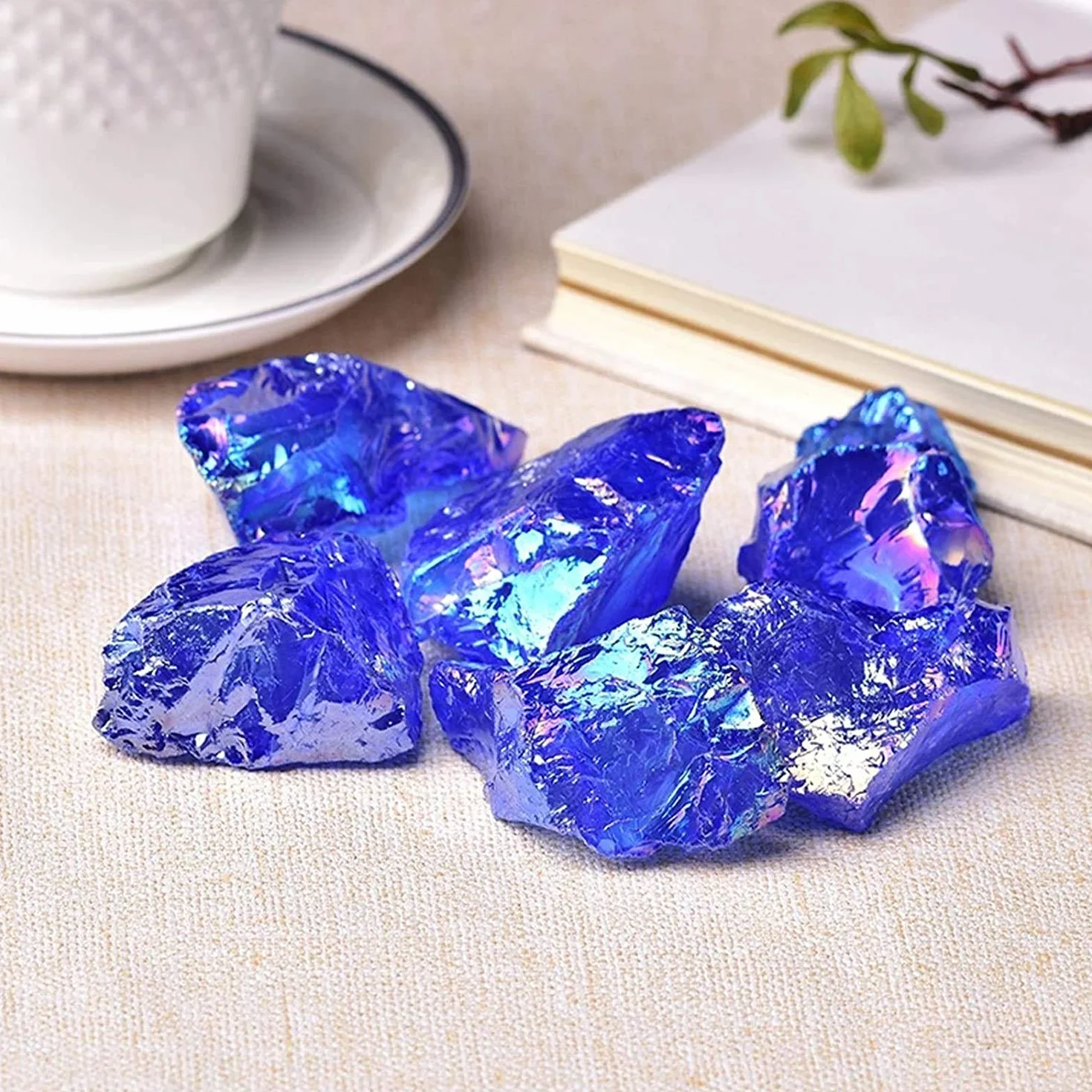 Namvo 2 szt. naturalny kryszta? surowy kamień galwanizowany kwarc okazy szorstki ruda mineralny kamień szlachetny akwarium dekoracja energia DIY prezent