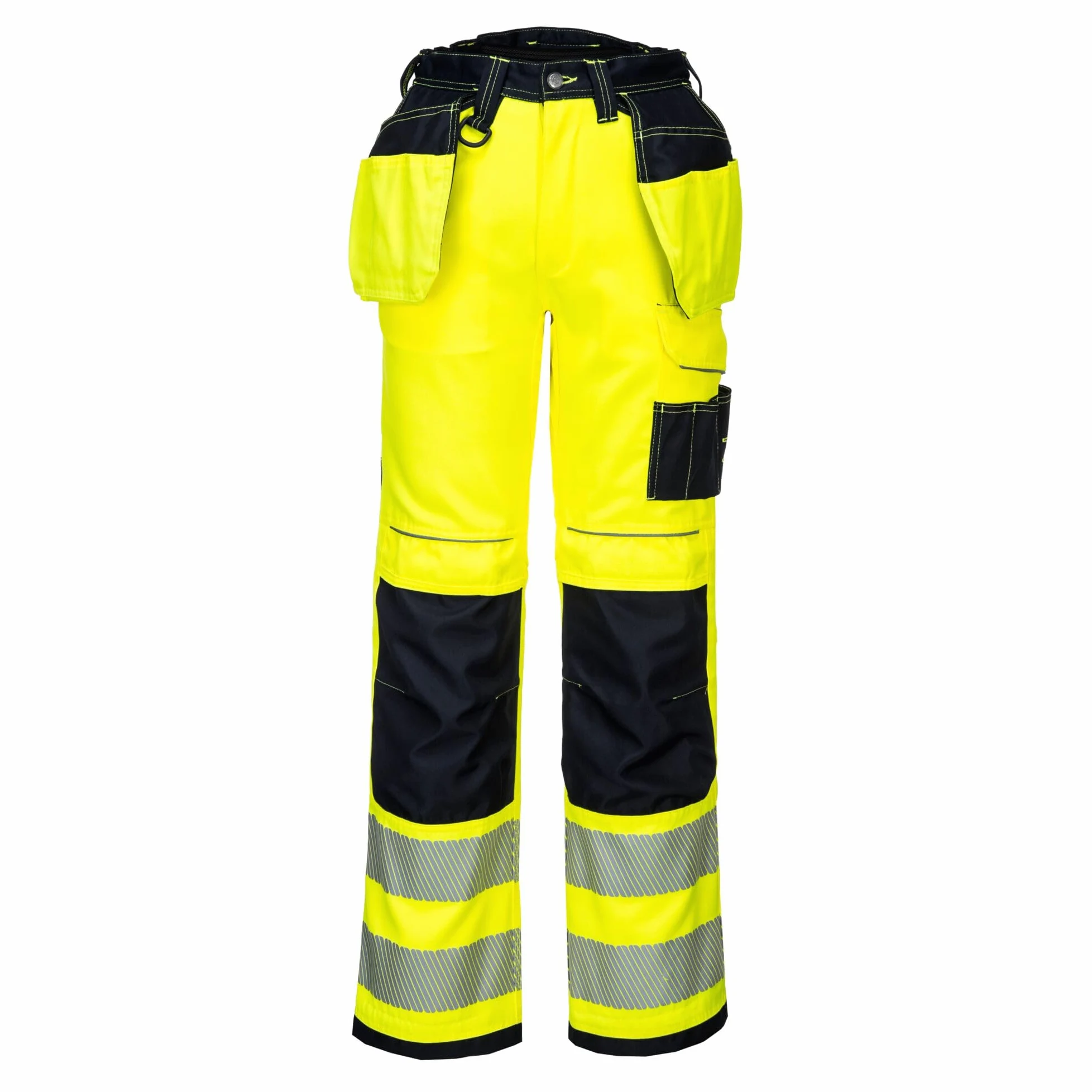 Portwest T501 Spodnie Ostrzegawcze PW3, Regularny, Żółty/Czarny, Rozmiar 30