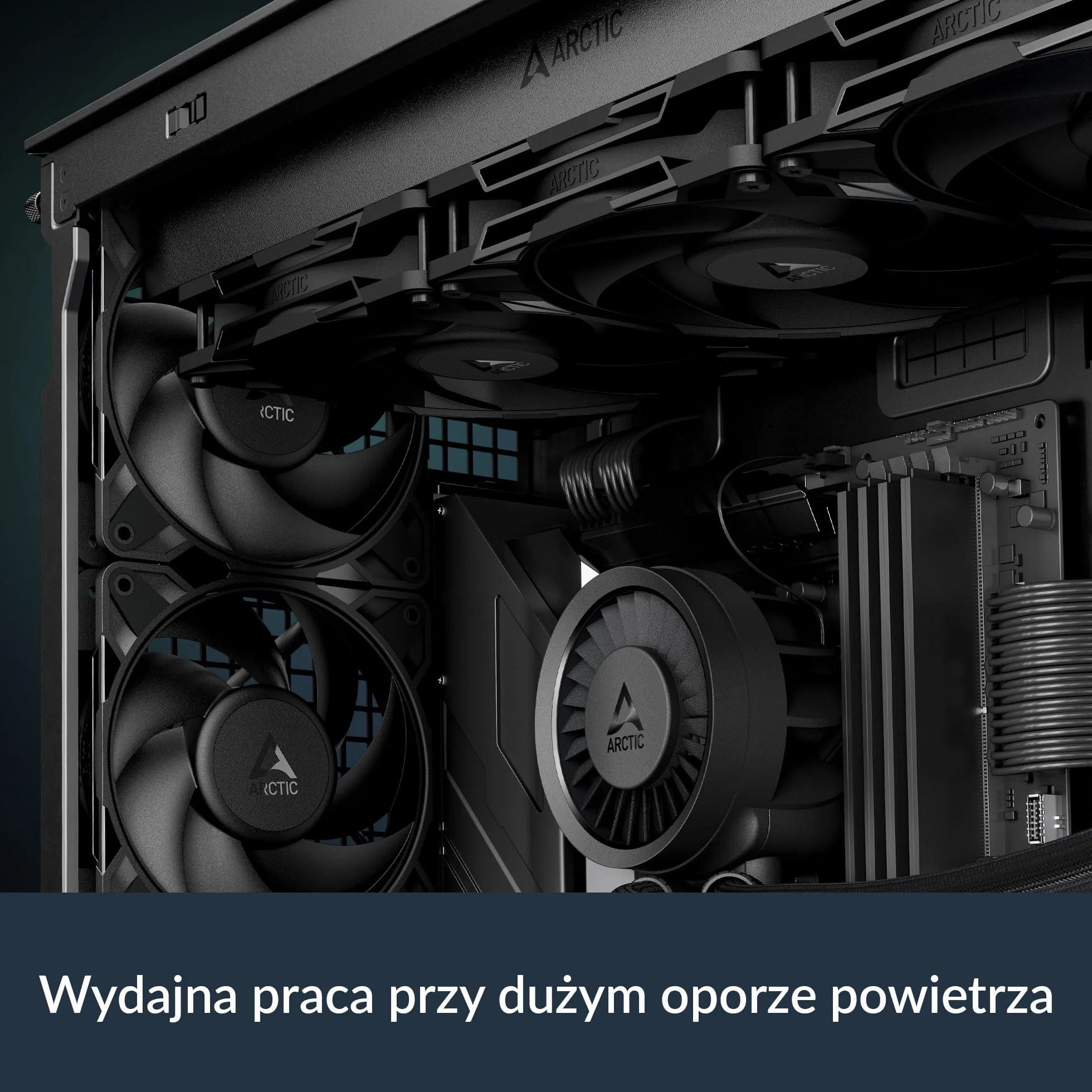 ARCTIC P14 Pro Wentylator PWM 140 mm 400-2500 rpm 0 RPM <5% PWM Łożysko Ślizgowe Hydrodynamiczne 4-Pin Czarny