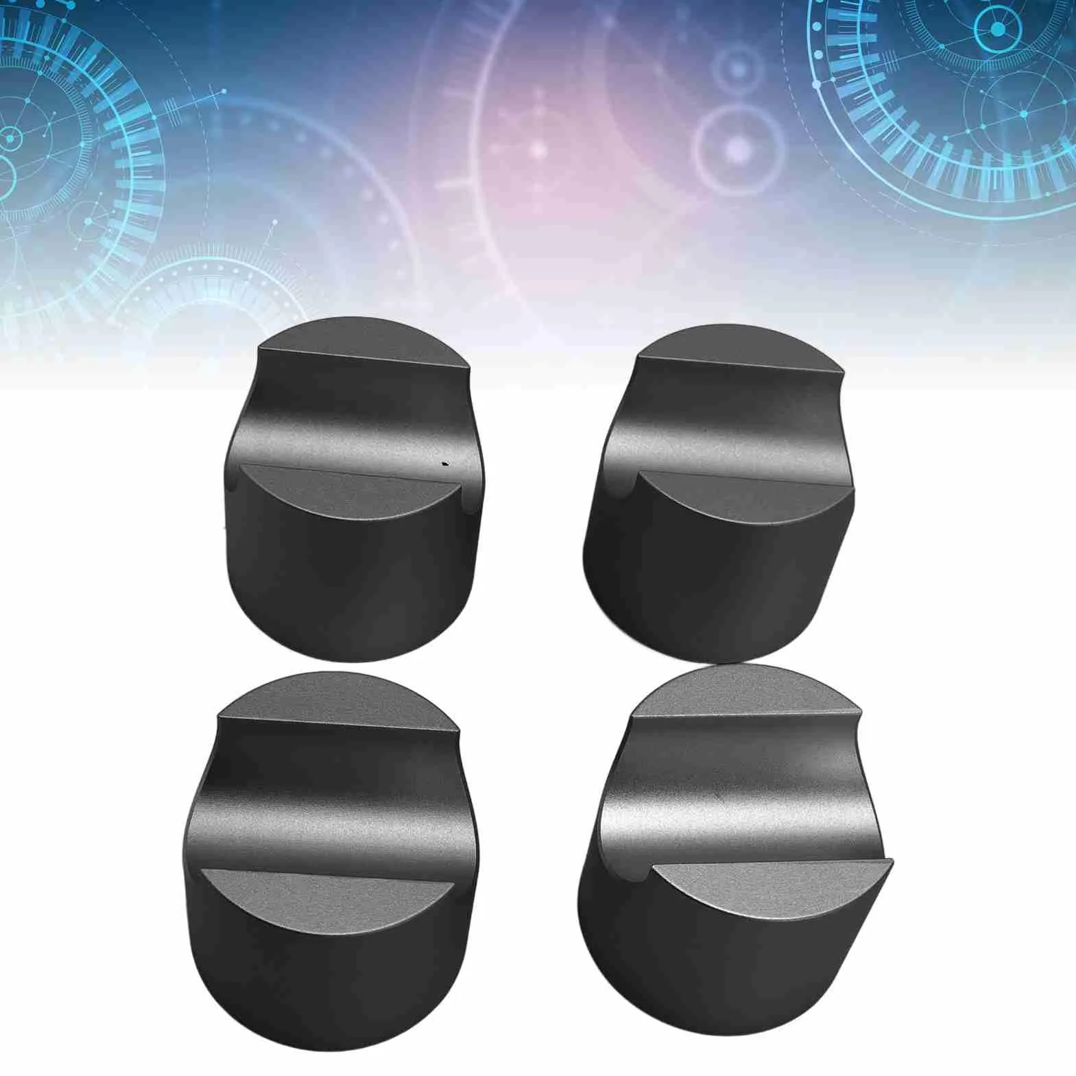 Alomejor 4 szt. Zaciski do Podwyższenia Kabla HiFi, Trwałe Stabilizatory ze Stopu Aluminium Poprawiające jakość Dźwięku w Kinach Domowych i Studiach (BLACK)