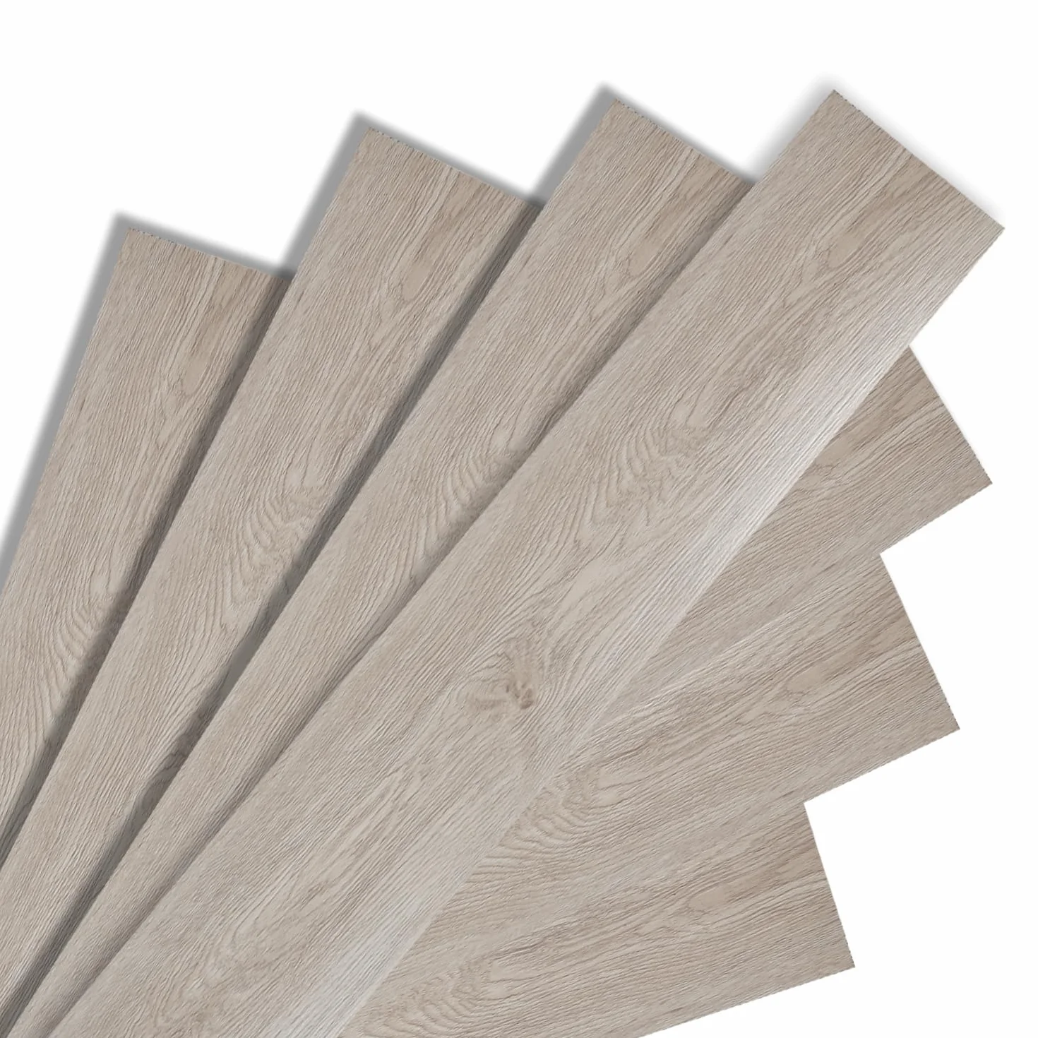 Fiqops Wykładzina podłogowa z PCW, 56 płytek, ok. 8 m², podłoga winylowa, wodoodporna, wodoodporna, samoprzylepna, winylowa, 91,5 x 15,2 cm, grubość 1,5 mm (biały dęb)