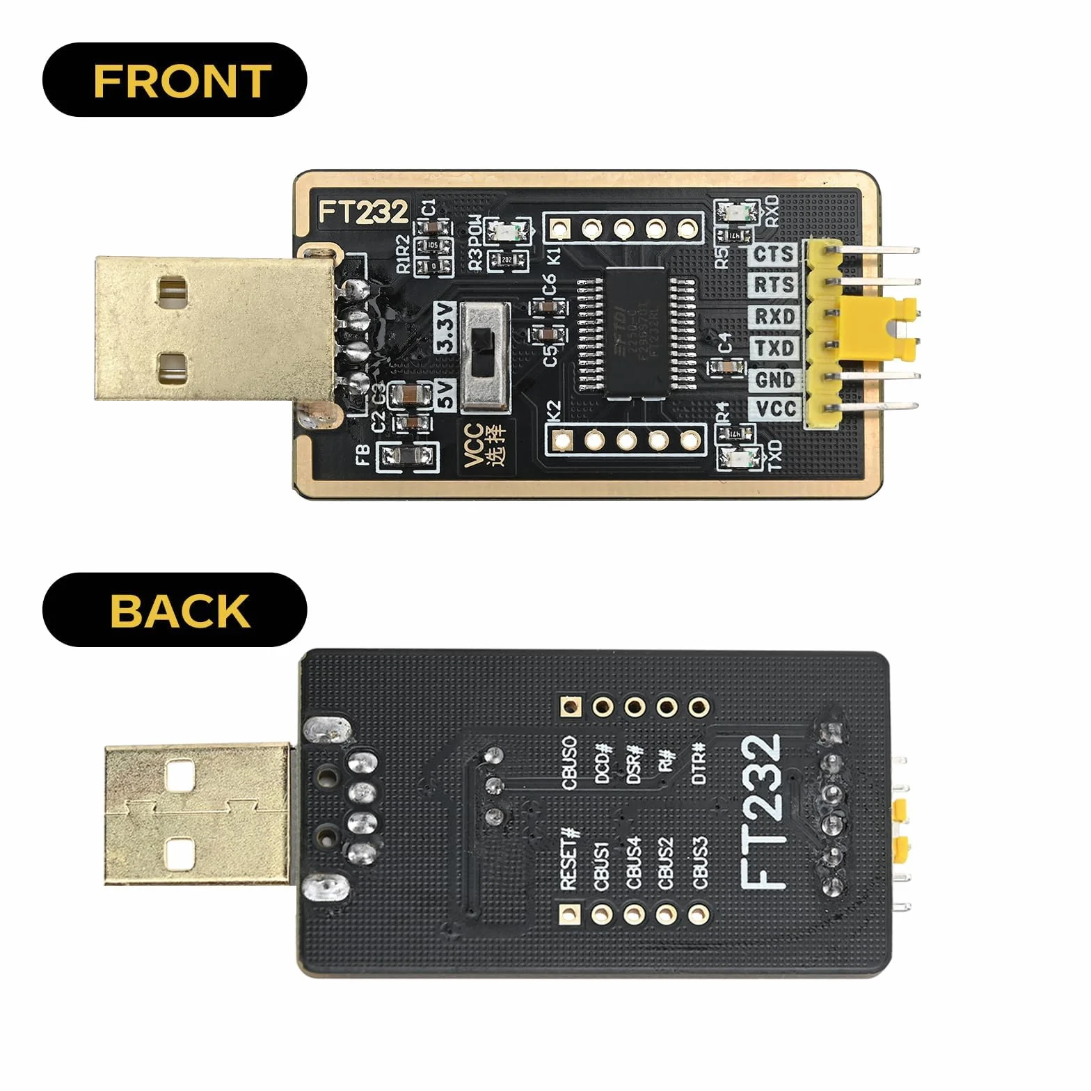 Podazz Konwerter USB na szeregowy, adapter USB na TTL z FT232R, kabel do pobrania Flash do projektów rozwojowych