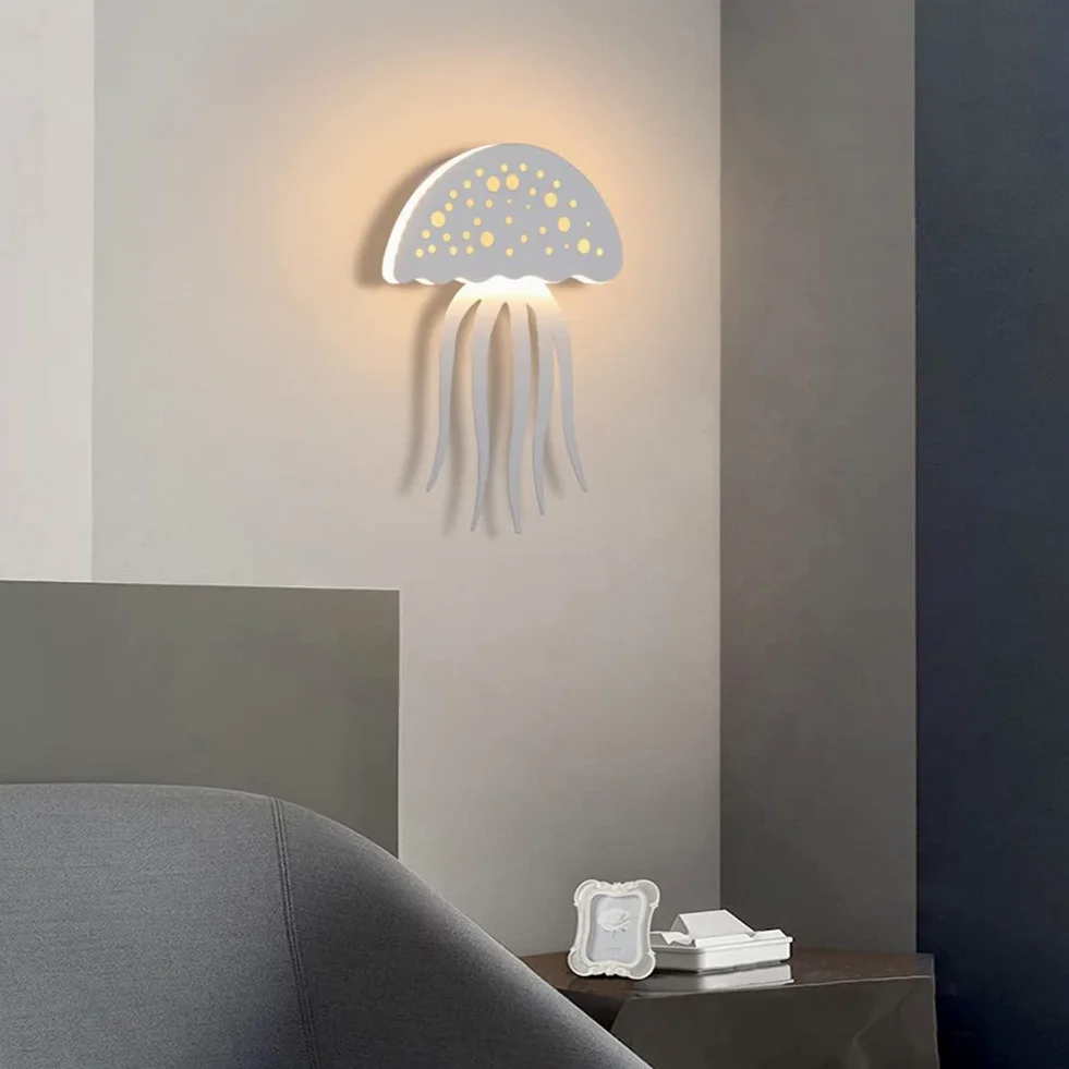 10W kinkiet kryty LED kinkiet pokój dziecięcy lampa meduzy dziecięca noc światło ścienne Cartoon oświetlenie ścienne chłopiec dziewczyna lampka nocna do sypialni ciepły biały 3000K biały