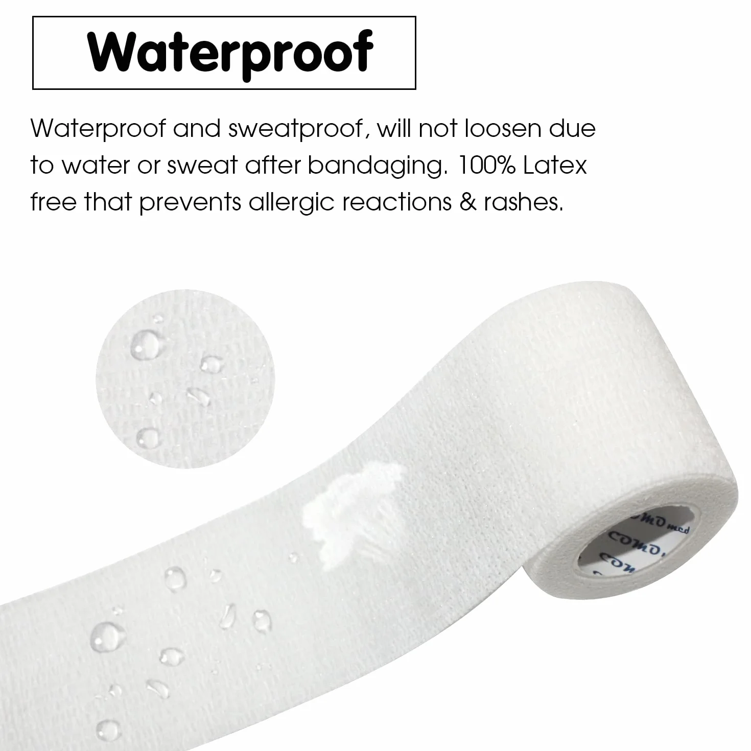6 Rolls Cohesive Bandage White 5 cmX4,5 m, elastyczny bandaż, nietkana spójność, taśma sportowa, owijana tłuszcz, bandaż owijany, Suitable for Sensitive Skin…
