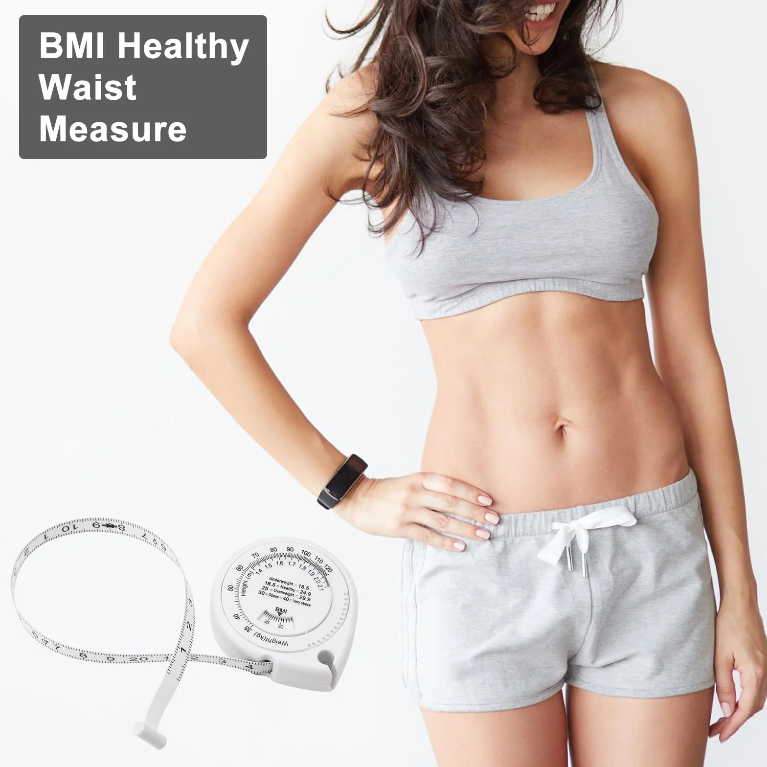 Taśma miernicza do ciała z BMI 150 cm, taśma miernicza do ciała, taśma miernicza, gadżety fitness dla mężczyzn i kobiet, z kredą krawiecką do szycia ołówków