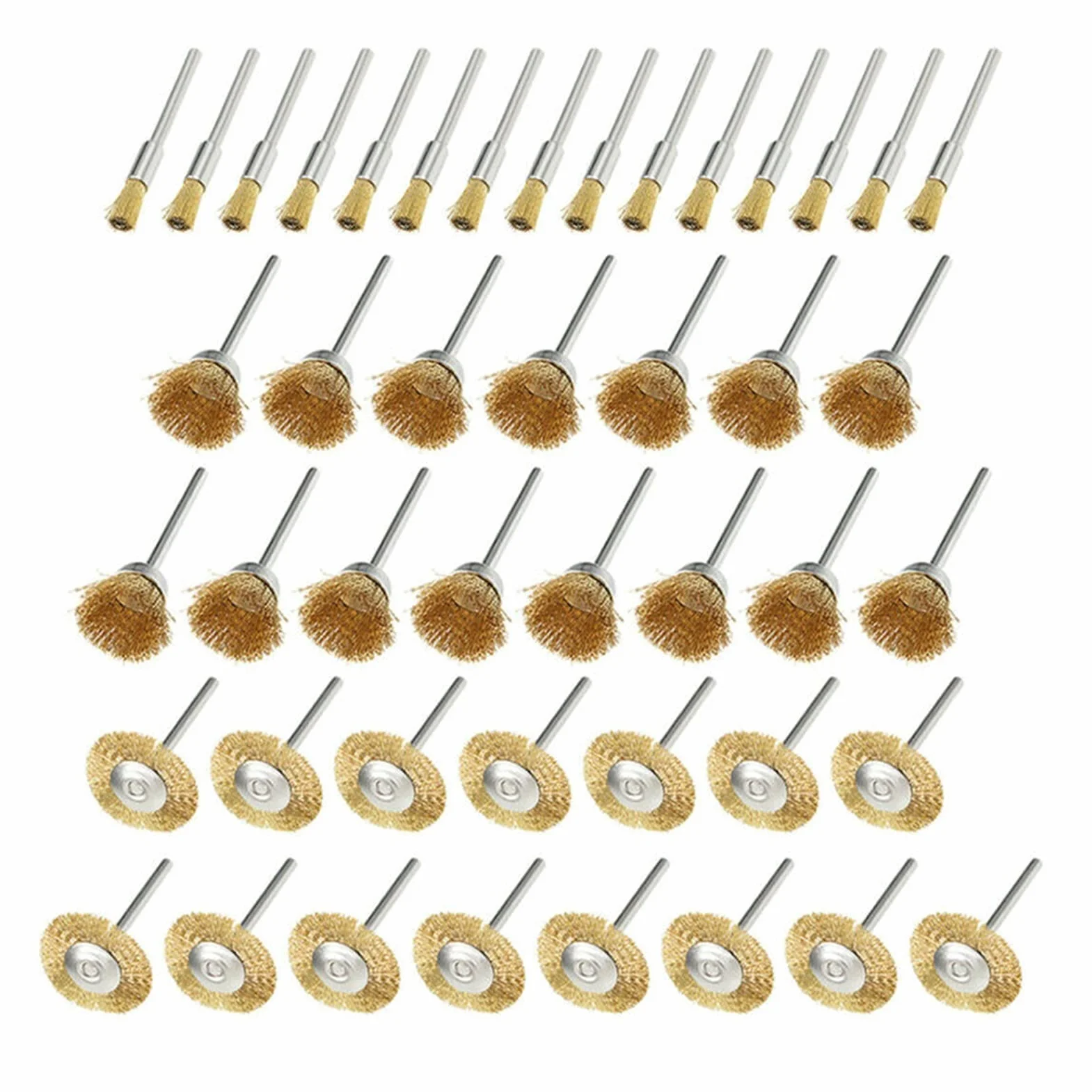 Szczotka druciana T-Shaped Brass Wire Brushes, for Drills Set,45pcs Bowl Pen Polishing Mix for Rotary Tool Kit