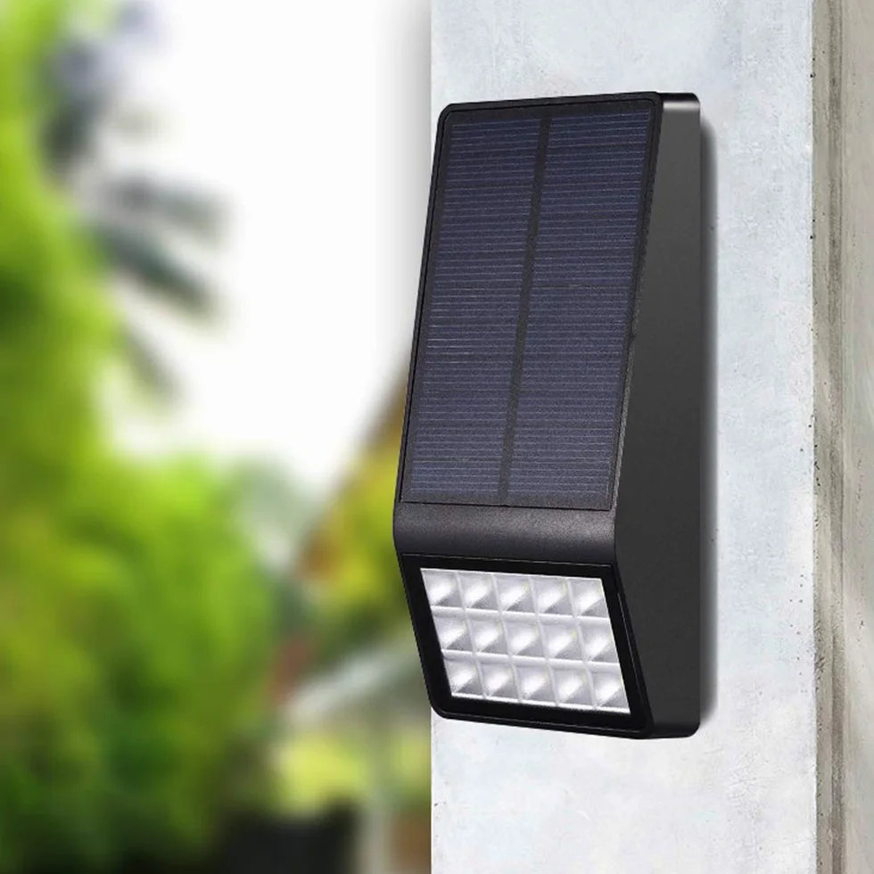 Solarna lampa zewnętrzna Led Solar Wall Light Wodoodporny Dekoracyjna lampa ogrodowa do ogrodzenia, garażu, drzwi 3 tryby Biały 1 opakowanie (biały 2 szt.)
