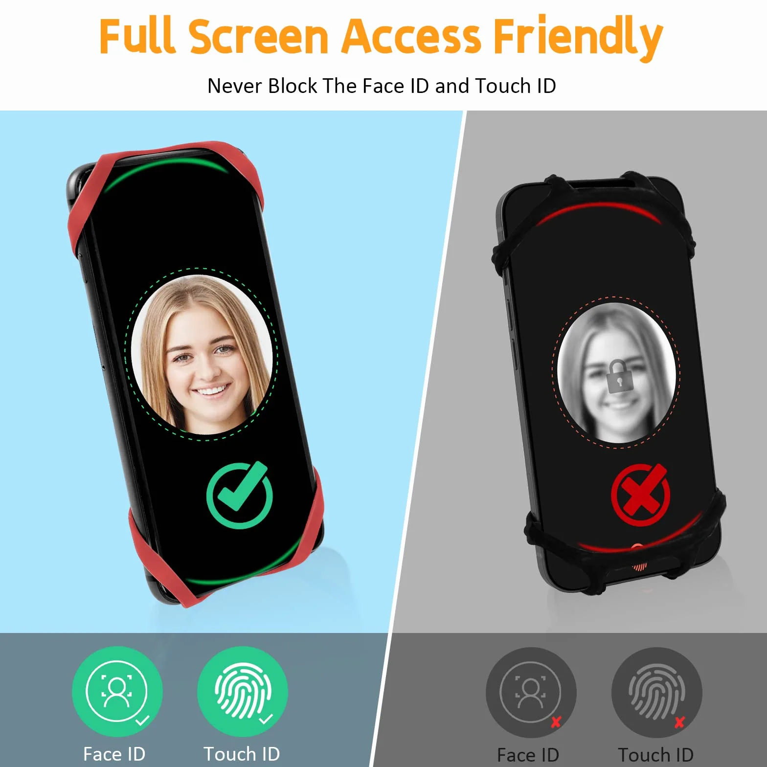 Uchwyt na telefon rowerowy, uniwersalny uchwyt na kierownicę 360° regulowany obrót uchwyt na smartfona do kierownicy roweru/motocykla, kompatybilny z iPhonem, i smartfonami 4,5-7,0 cala (czerwony-4)