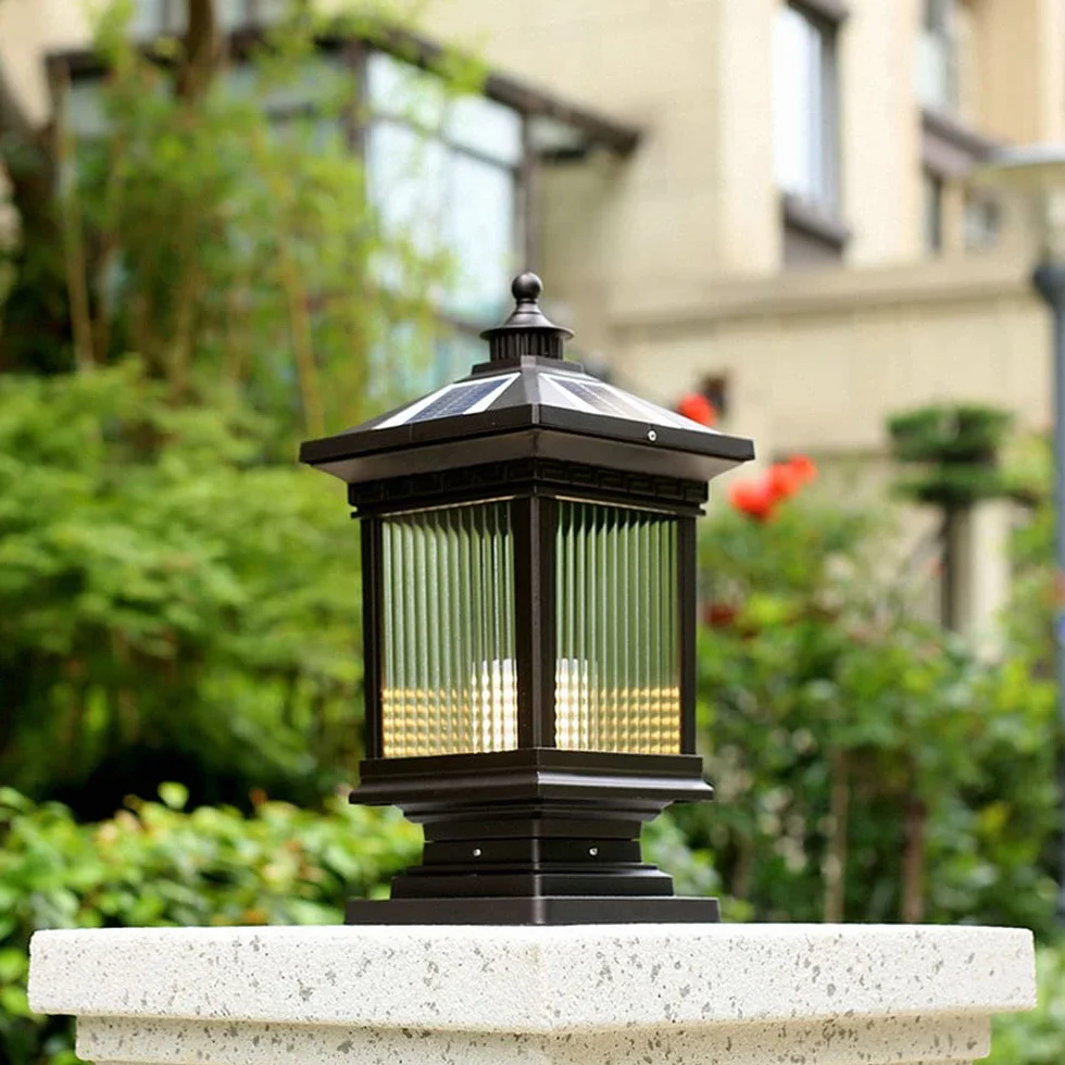 Światła Słoneczne Na Słupku Solarne Lampy Ogrodowe Oprawa Oświetlenia Zewnętrznego Słupka Z Adapterem Do Montażu Na Molo Do Słupków Ogrodowych, Ścieżki, Tarasu, Patio, Ogrodu,