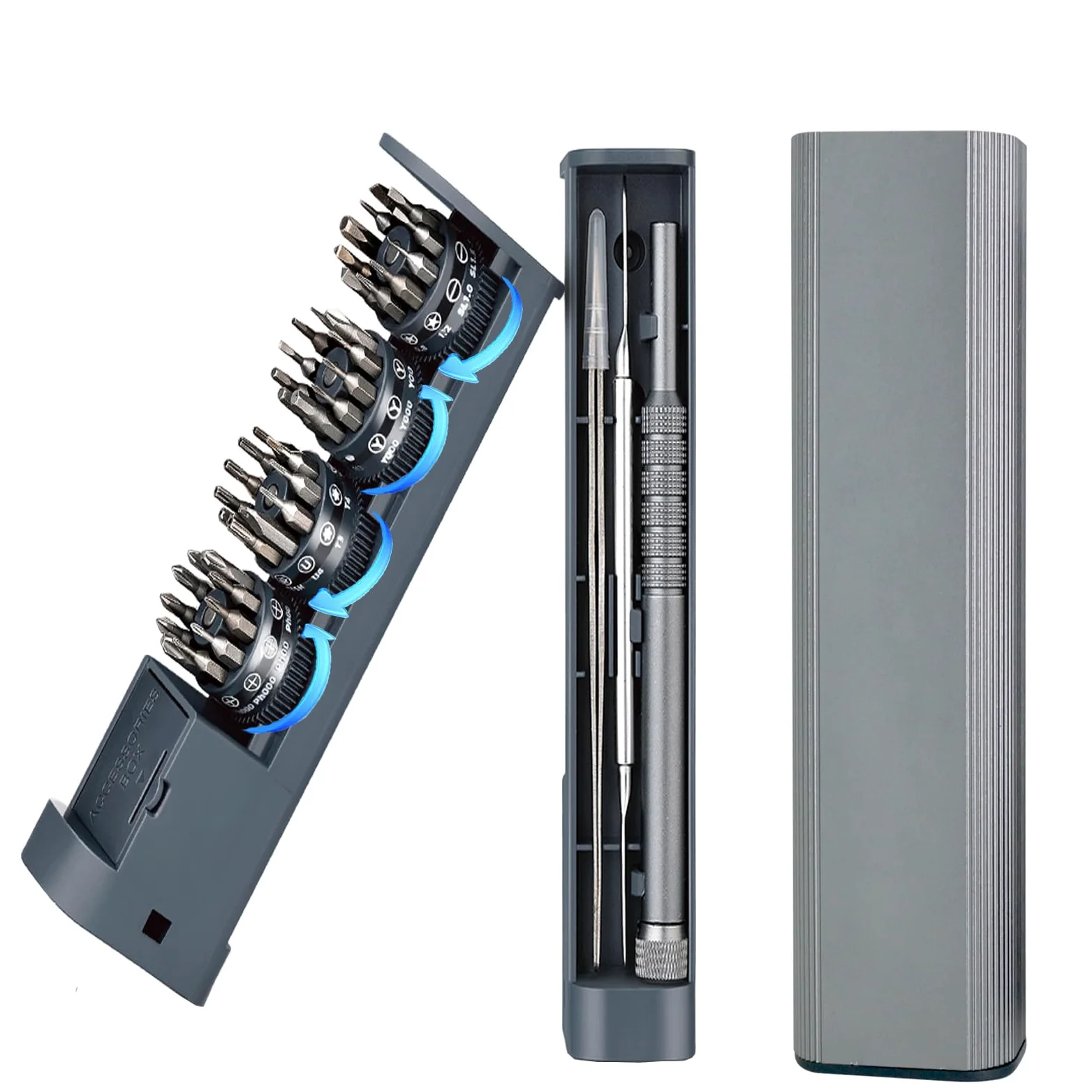 Mały zestaw wkrętaków precyzyjnych 44 w 1, 40 bitów z Torx, Pentalobe, Phillips, magnetyczny mini zestaw narzędzi naprawczych do elektroniki, laptopa, Macbooka, telefonu, okularów, zegarka