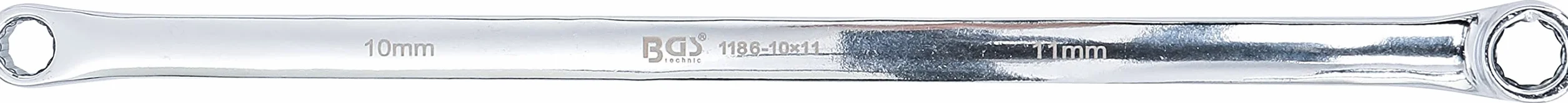 BGS 1186-10x11 | Klucz oczkowy dwustronny | długi | 10 x 11 mm