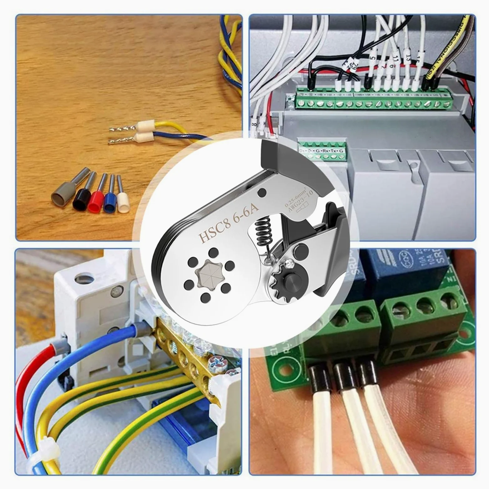 Szczypce zaciskowe HSC8 6-4A/6-6 Zaciskarka do przewodów Mini tulejki zaciskowe Zestaw elektryczny do użytku domowego Końcówka rurowa z pudełkiem,Szczypce izolowane
