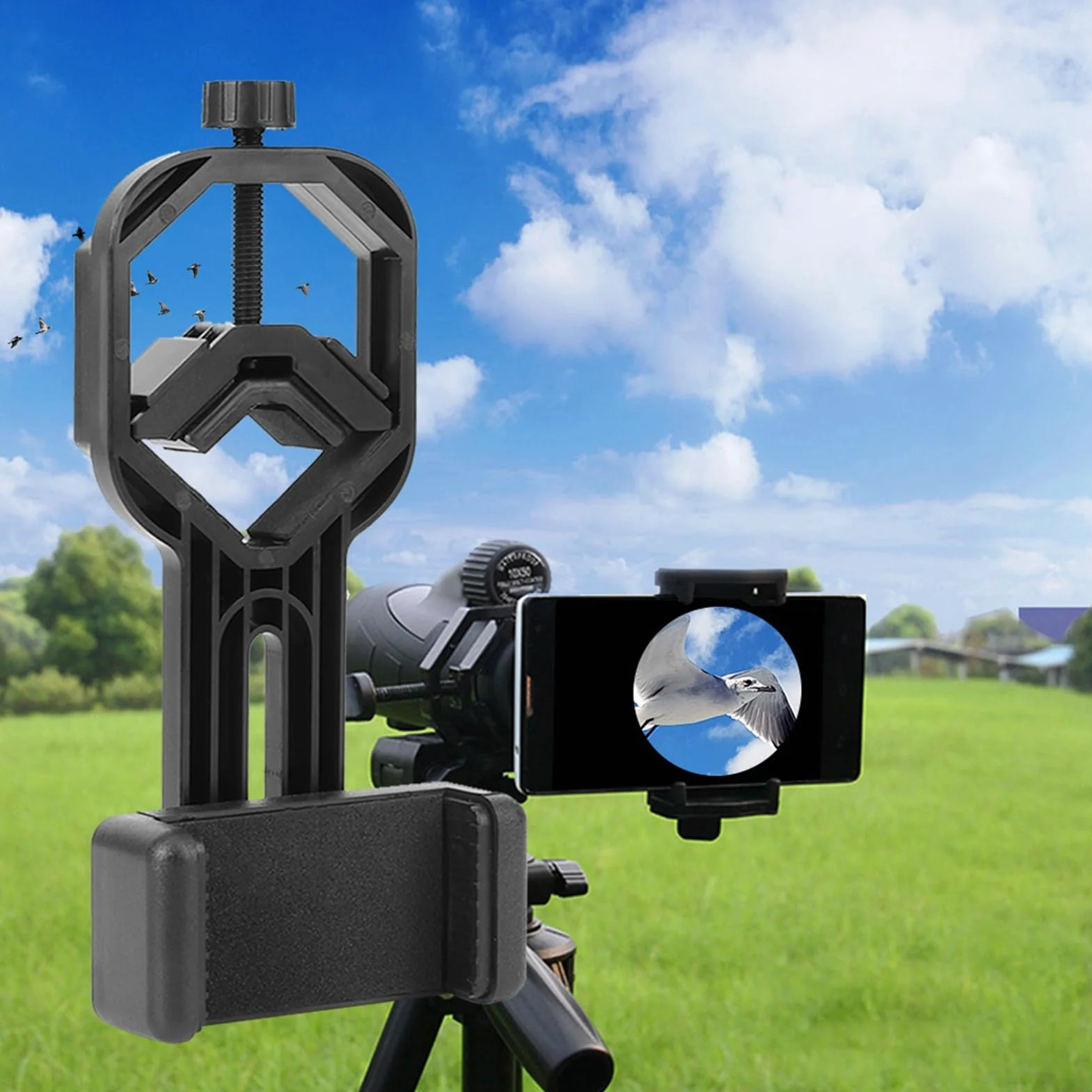 Zunate Uchwyt na adapter do telefonu komórkowego, uniwersalny uchwyt na smartfona 5 cm-9 cm do lornetki, okularów, teleskopów astronomicznych, mikroskopów