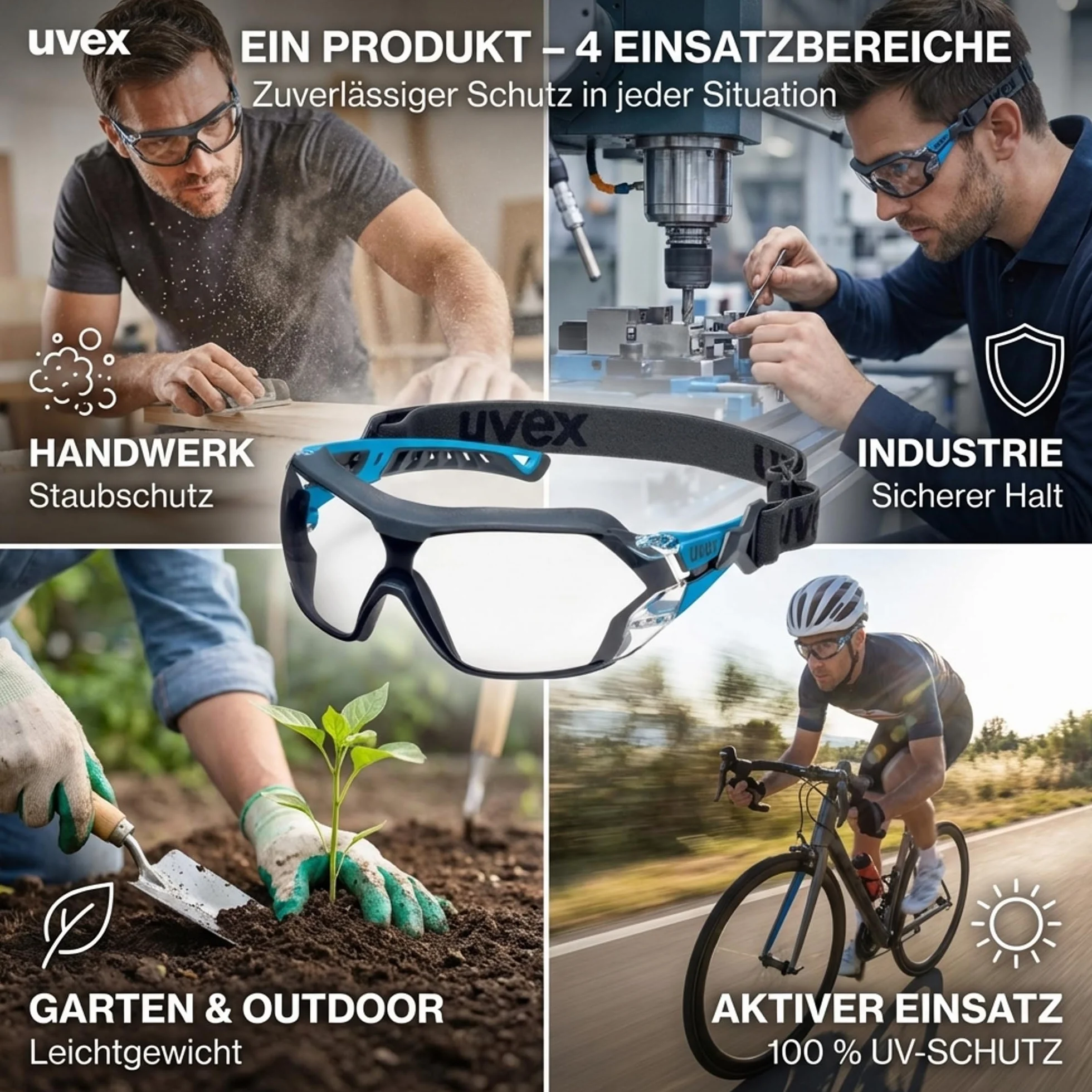 Uvex pheos nxt guard – okulary ochronne – okulary z pałąkiem ze 100% ochroną przed promieniowaniem UV – od wewnątrz zapobiegające zaparowaniu, na zewnątrz bardzo odporne na zarysowania i bez metalu