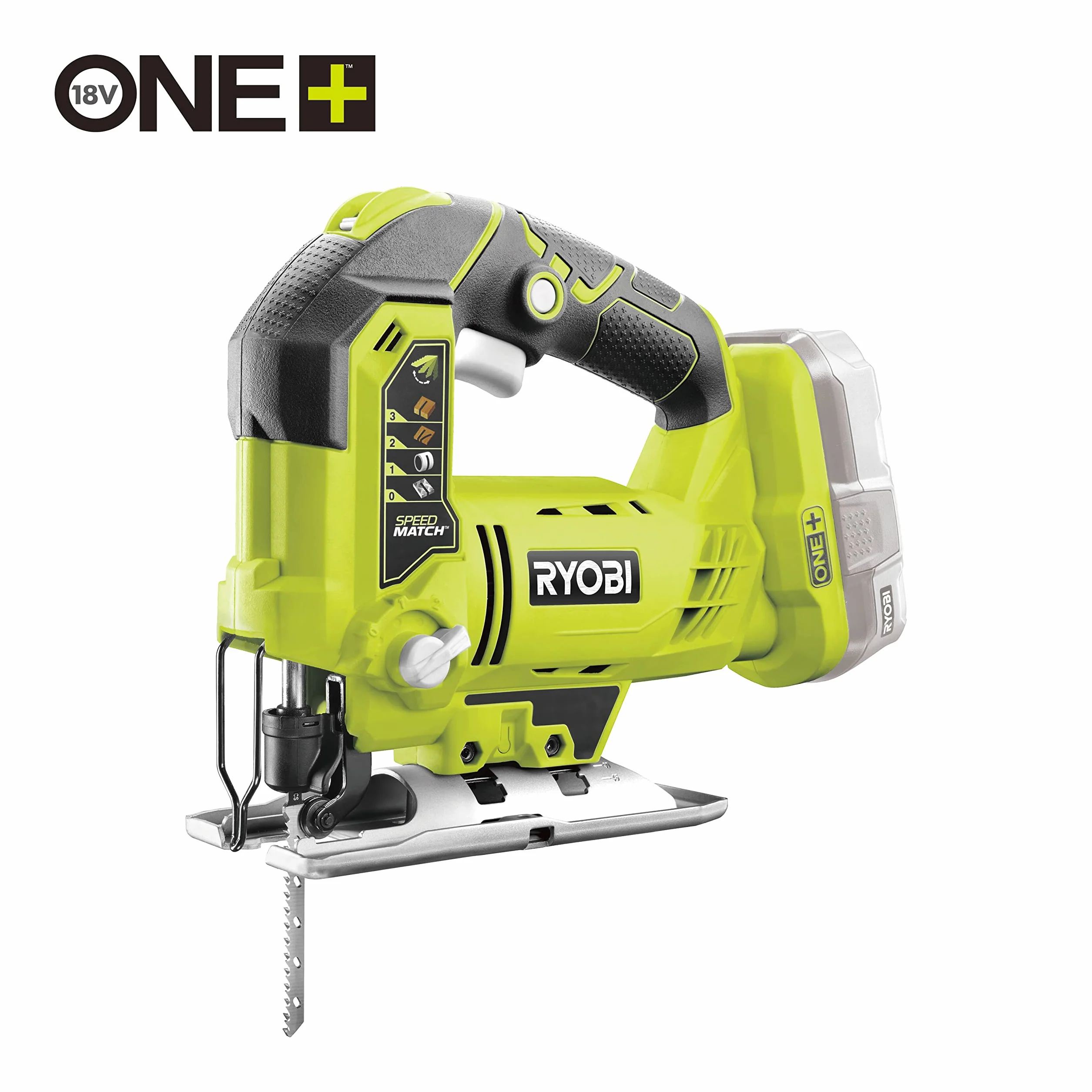 RYOBI - Zestaw 4 narzędzi 18 V ONE+: wiertarka + wyrzynarka + piła tarczowa + lampa LED + 2 baterie 2,0 Ah + ładowarka, 1 duża torba transportowa
