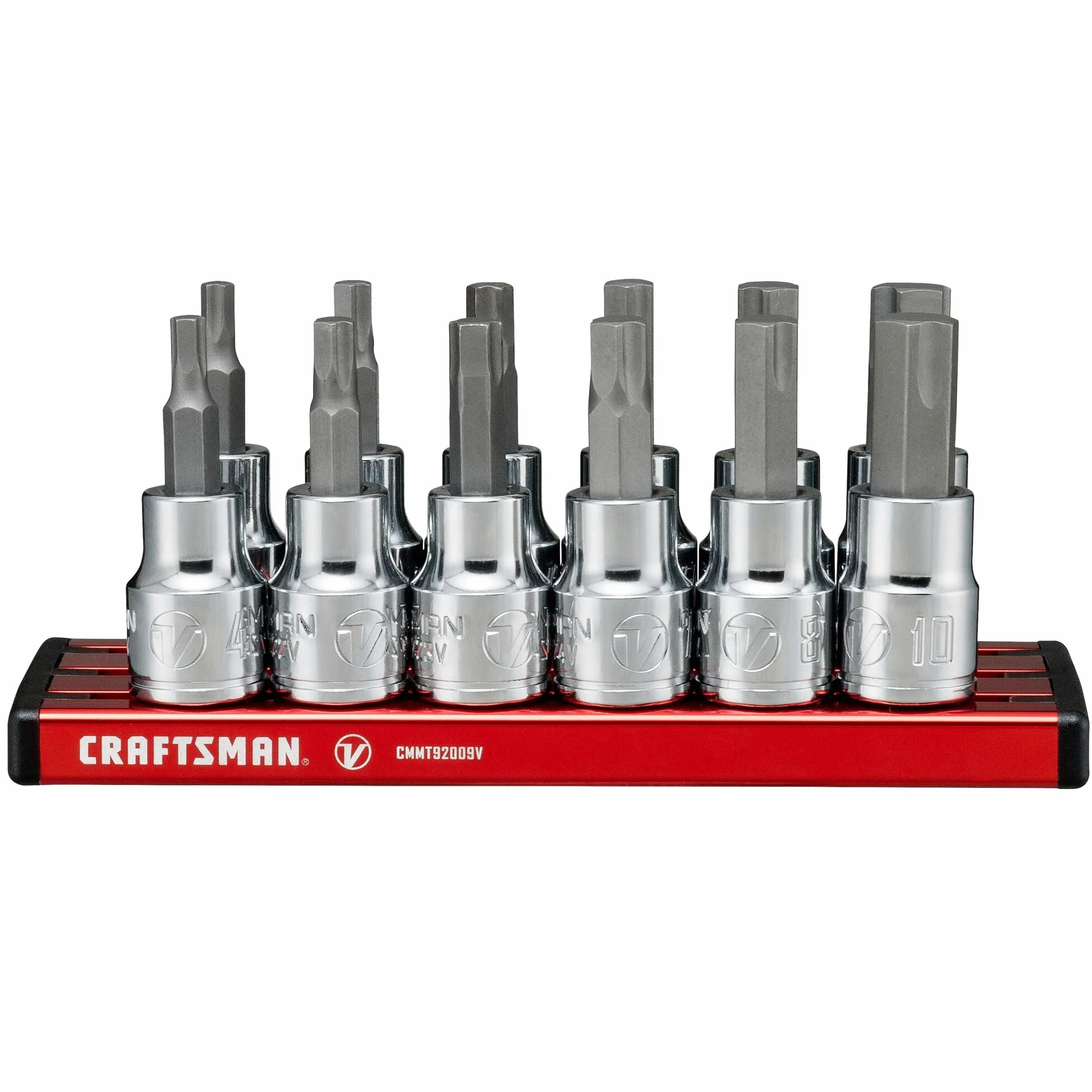 Craftsman Zestaw nasadek z serii V, Hex SAE i MM, napęd 3/8 cala, 12-częściowy (CMMT17735V)