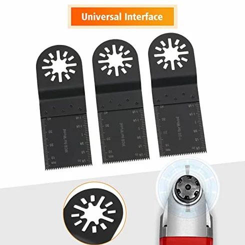 20 szt. 34 mm Wielofunkcyjny Ostrze Oscylacyjne, wielofunkcyjne ostrza umiejętności ze stali węglowej, zintegrowane markery głębokości, DIY do piłowania skrobania, kształtowania polerowania