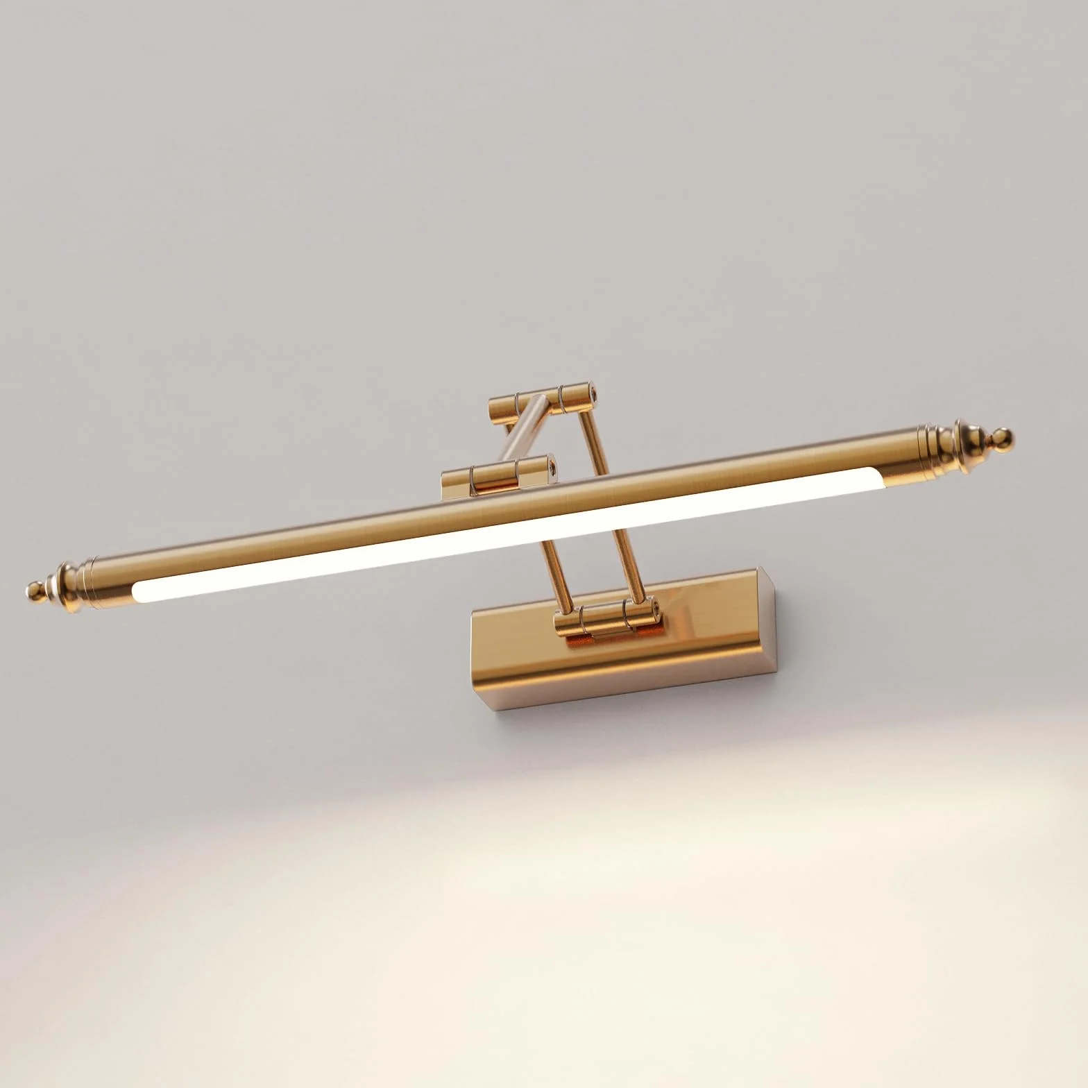 Lampa łazienkowa w stylu vintage, lampa LED do lustra łazienkowego retro, 60 cm, 12 W, lampa ścienna, lampa łazienkowa ze stali nierdzewnej, neutralna biel, IP44, obrót o 270°, oświetlenie