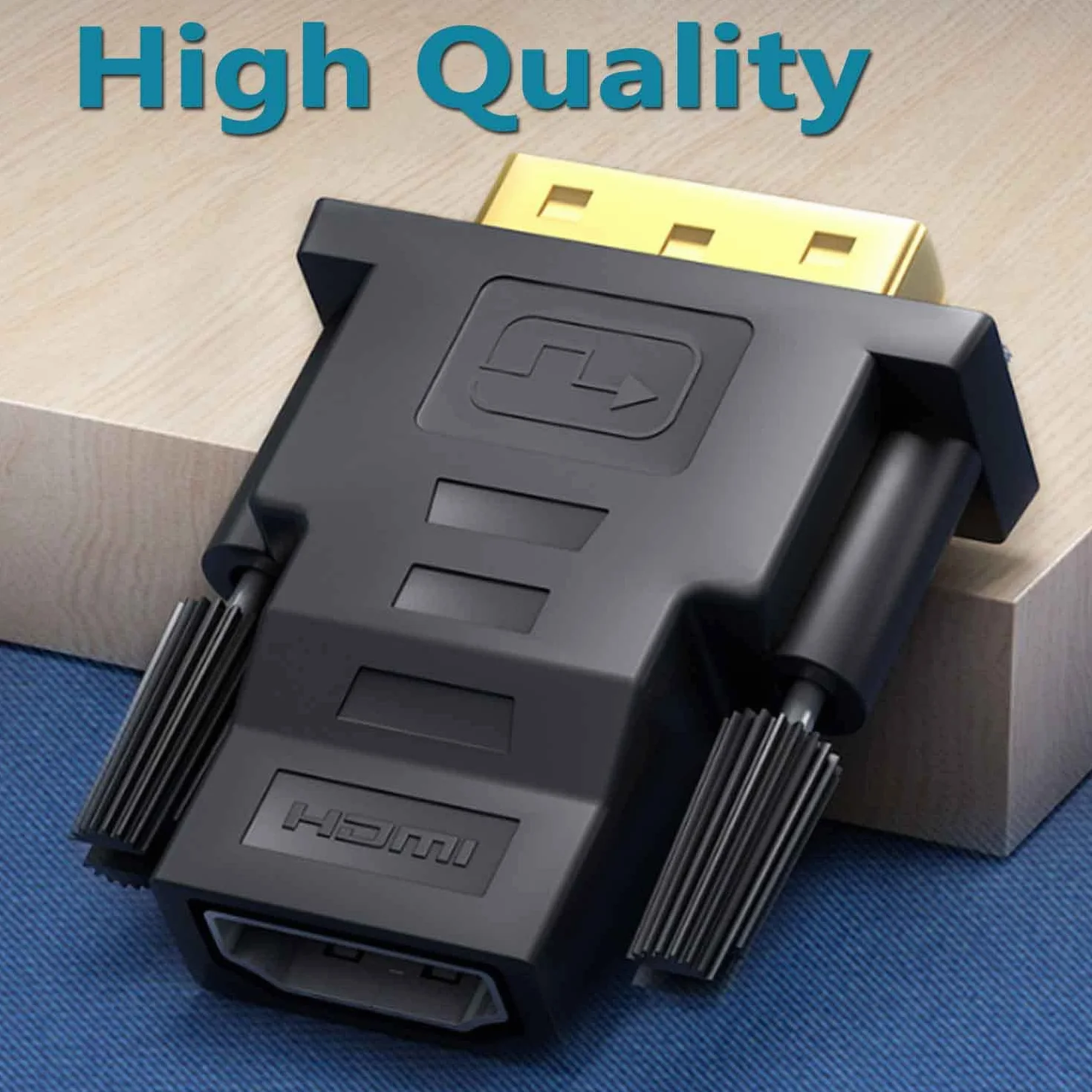 Adapter DVI na HDMI, dwukierunkowy adapter HDMI na DVI-D F/M Adapter DVI - HDMI 1080p Full HD z pozłacanymi złączami