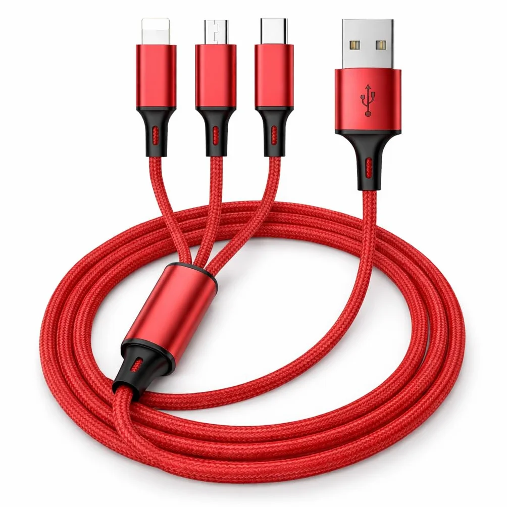 Zestaw Kabli USB - USB Typ C/MicroUSB/Lightning 3w1, 1m