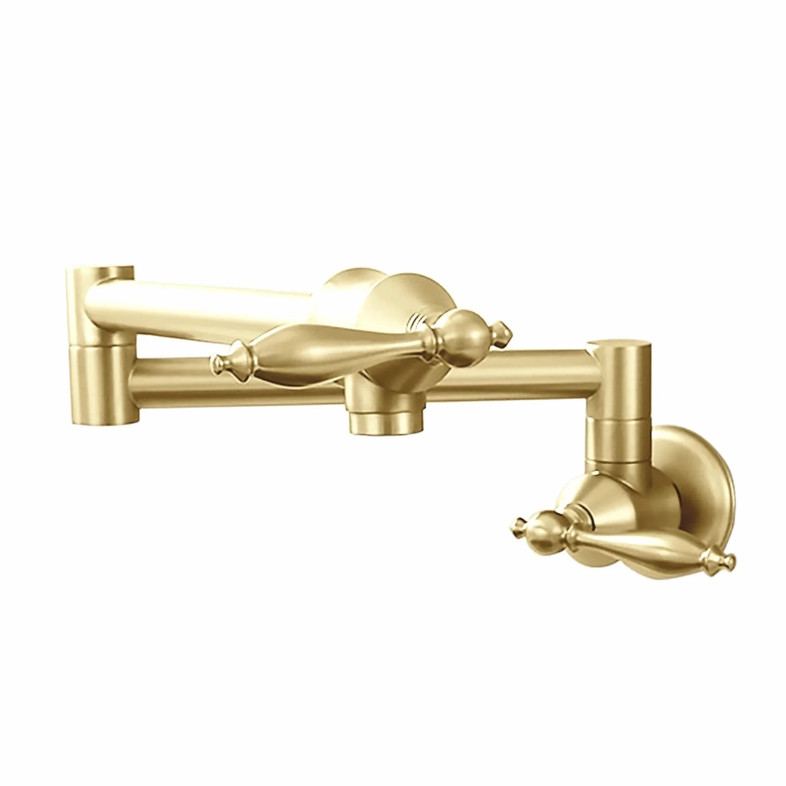 Góra ścienna kran kuchenny podwójny złącze huśtawka ramię napełniacza zlewozmywak, matowy czarny,Elastyczny i Wygodny(Brushed Gold)