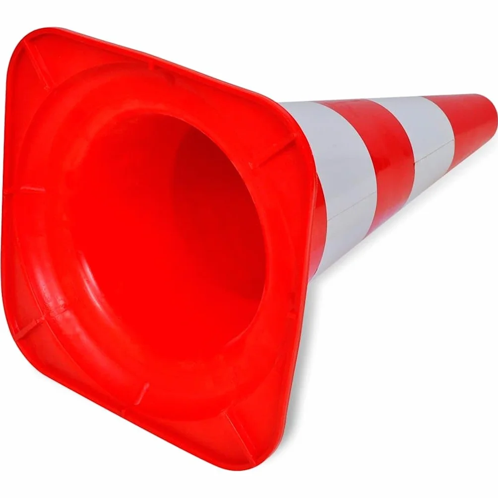 Odblaskowe pachołki drogowe czerwono-białe 50 cm