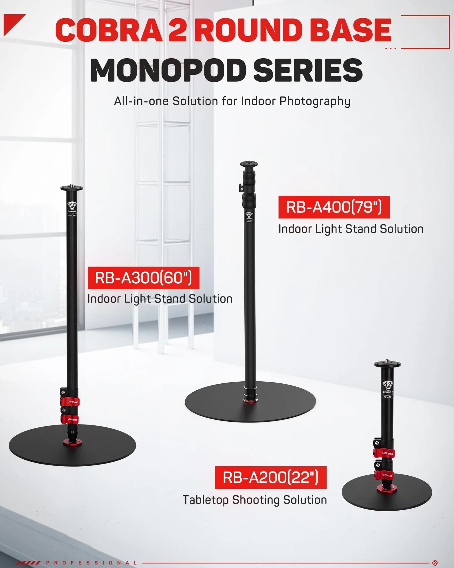 IFOOTAGE A400 okrągła podstawa monopod statyw studyjny 200,7 cm ładowność 10 kg