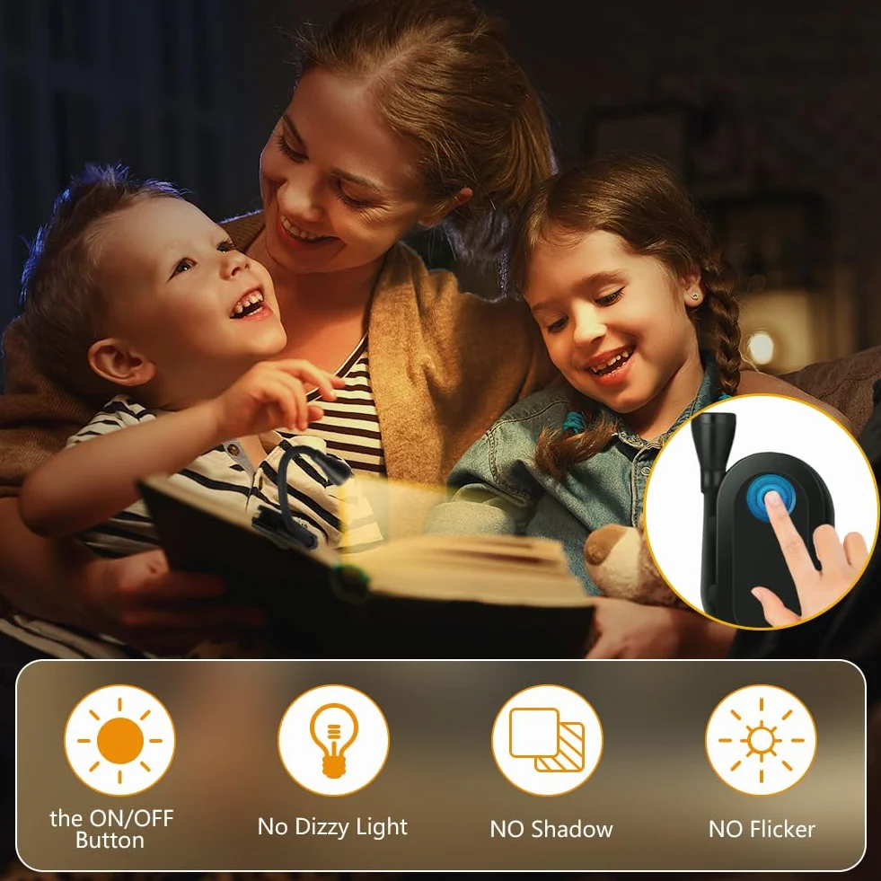 Zaciskana lampa do czytania, czytnik e-booków LED, 360°, zacisk, regulowana jasność, 3 kolory, przenośna, do pracy w podróży