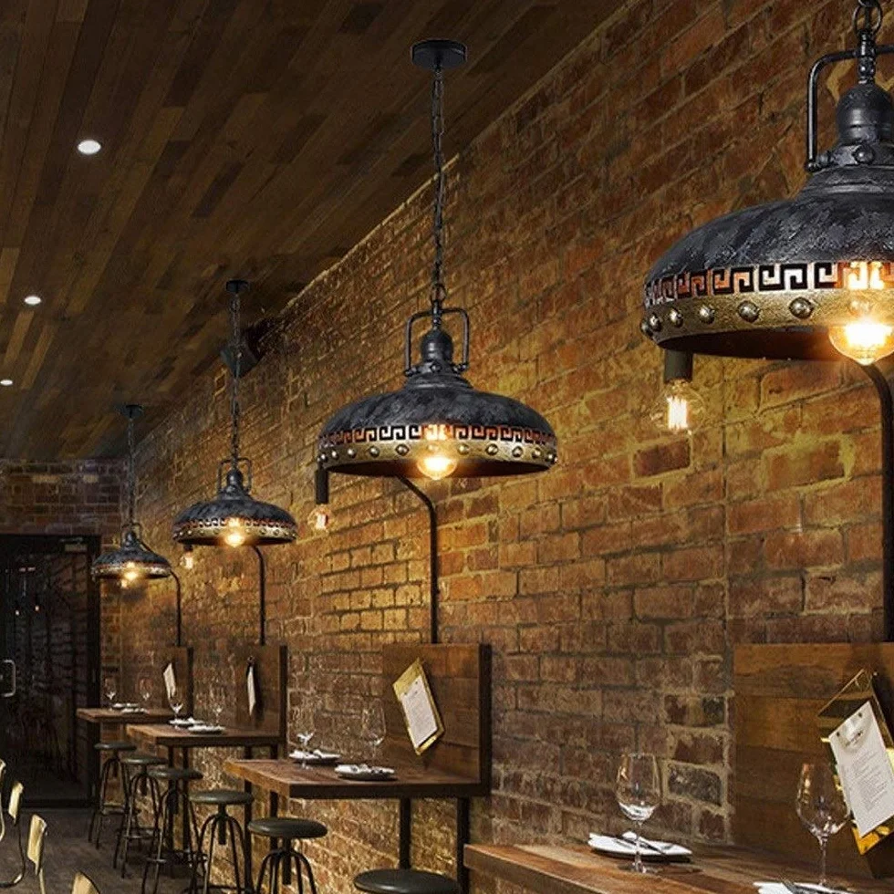 Żelaza Wisiorek Dekoracja Renowacja Retro Przemysłowe E27 Nostalgiczne Wiszące Oświetlenie Wewnętrzne Stół Jadalnia Metalowy Żyrandol Ccsufit Droplight Oświetlenie