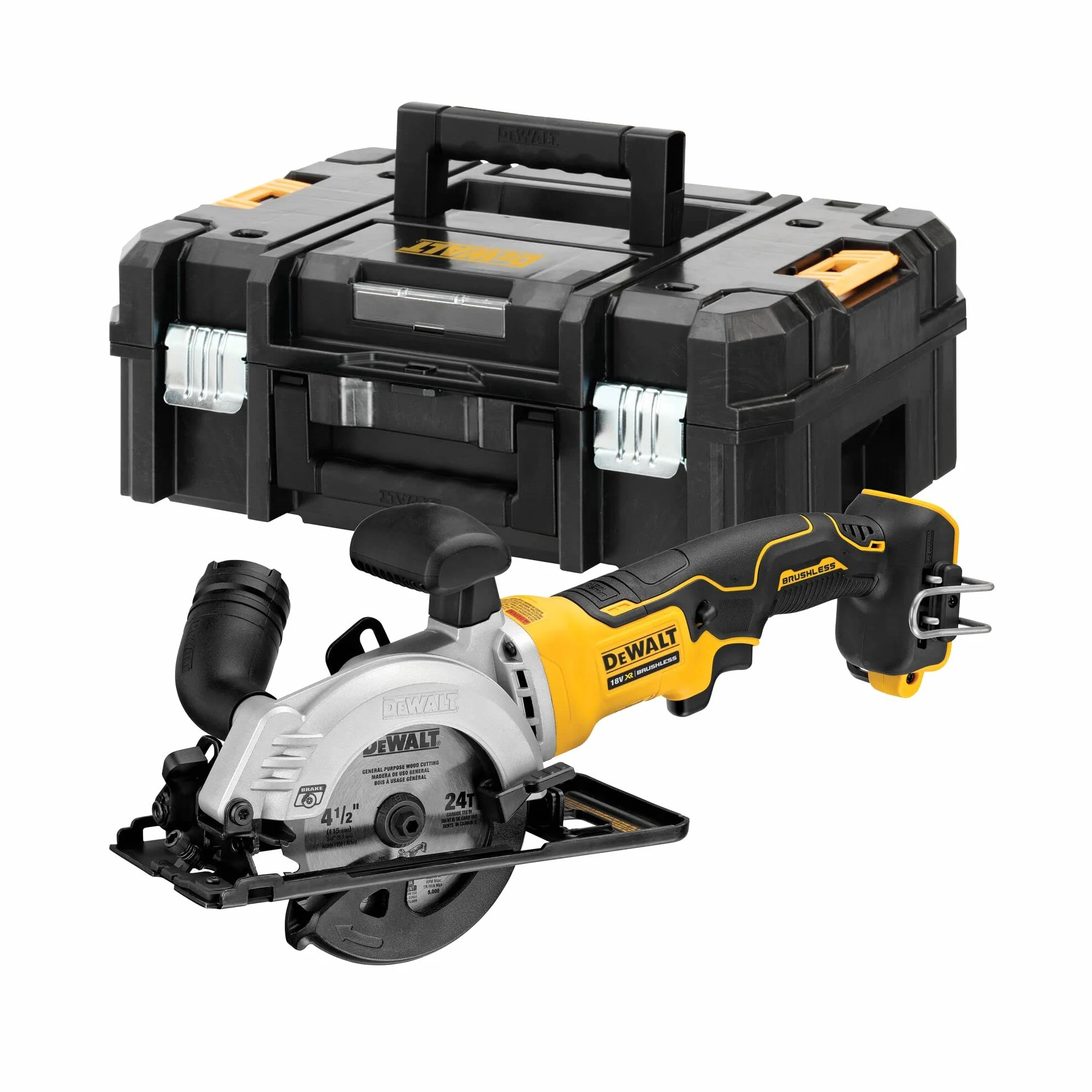 DEWALT Praktyczny Piła circular mano bez escobillas xr 18v ø115mm i 38mm prof. bez ładowarka/akumulator z walizka tstak dla profesjonalistów i majsterkowiczów do pracy profesjonalnej 18v 38mm