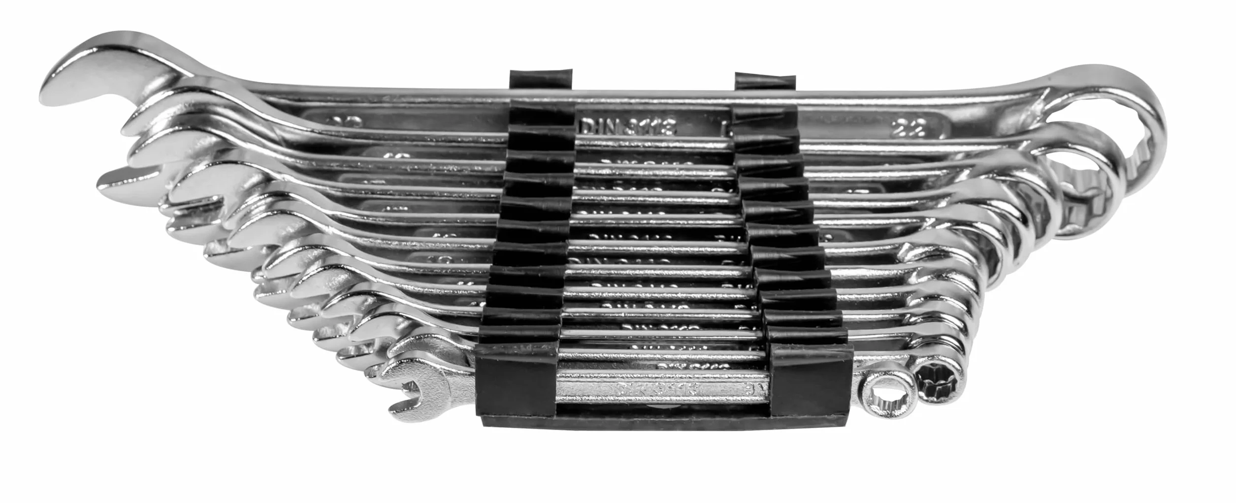 Brüder Mannesmann Werkzeug M19652 Klucze Płasko-Oczkowe, Czarny, 12 Sztuk