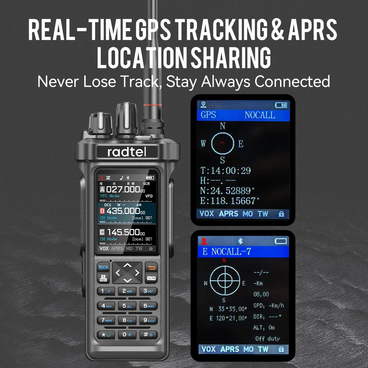 Radtel RT-950 PRO Radiotelefon amatorski 27 MHz 10 W GPS/APRS Walkie Talkie