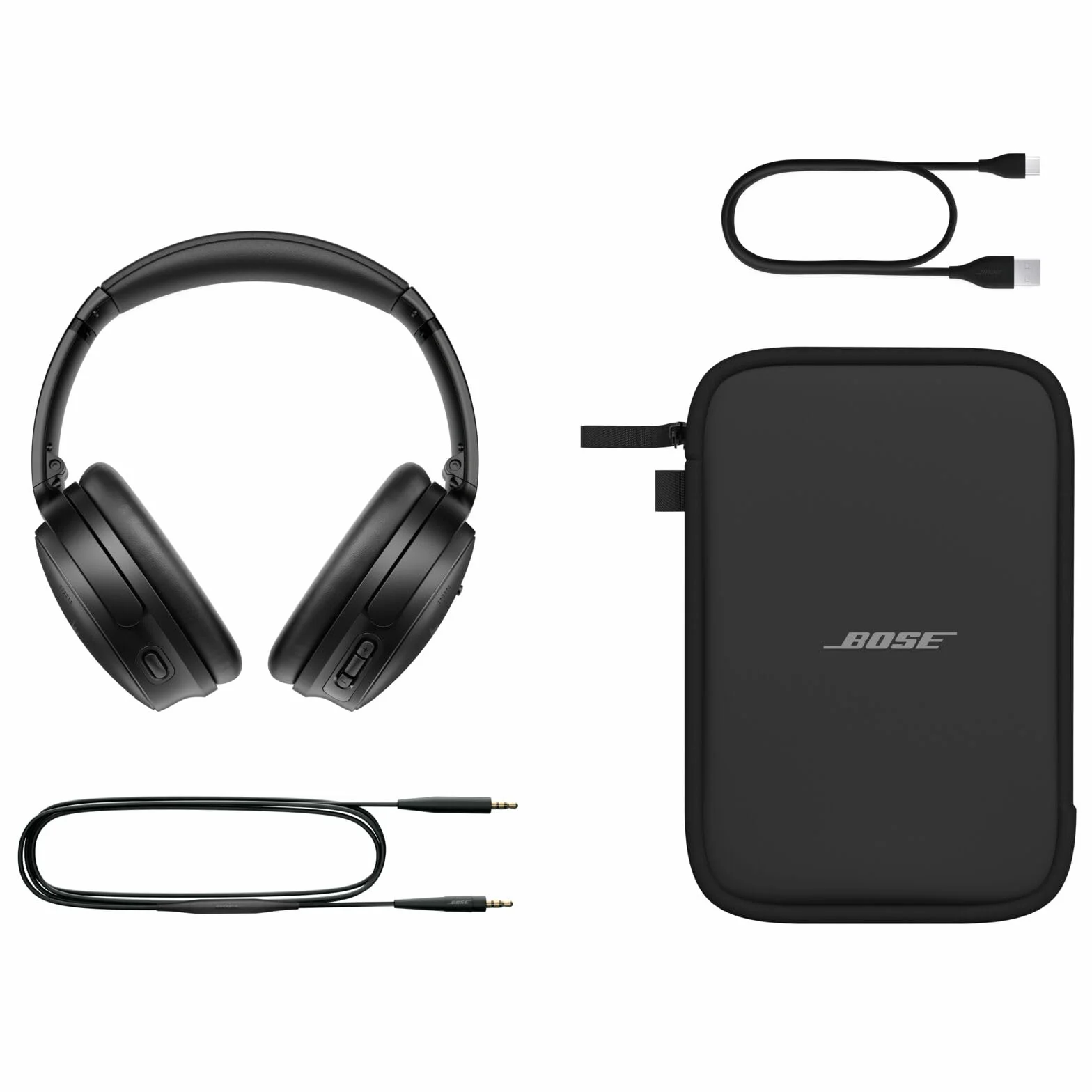 Bose QuietComfort SC Słuchawki bezprzewodowe z redukcją szumów, słuchawki nauszne Bluetooth z 24-godzinną pracą baterii, z Miękkim Futerał, czarny