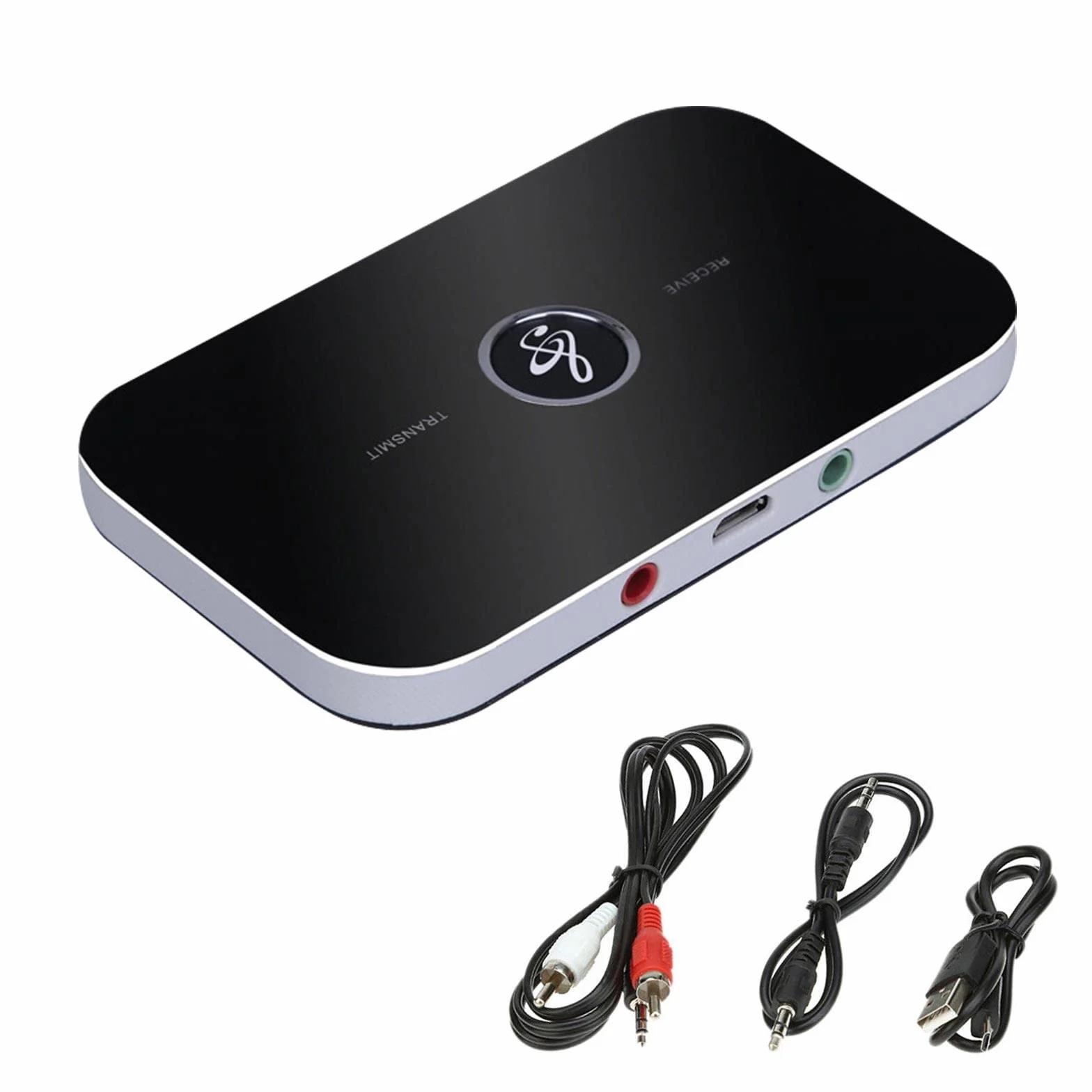 Aicharynic Adapter Bluetooth 5.0 2 w 1 nadajnik odbiornik audio AUX 3,5 mm RCA bezprzewodowy stereo
