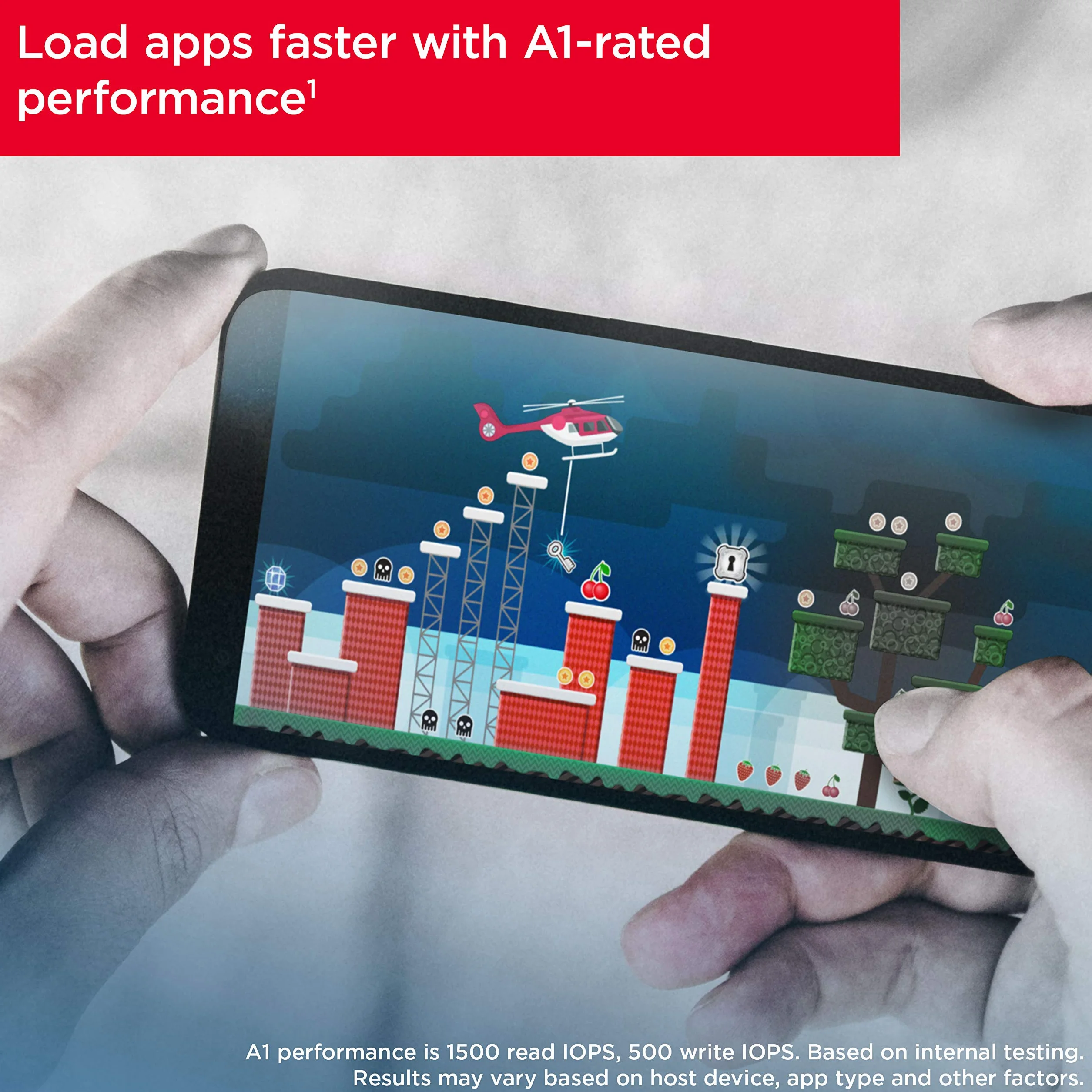 SanDisk Ultra 32 GB microSDHC Memory Card + SD Adapter with A1 App Performance Up to 120 MB/s, Class 10, U1, SDSQUA4-032G-GN6MA, Red/Grey