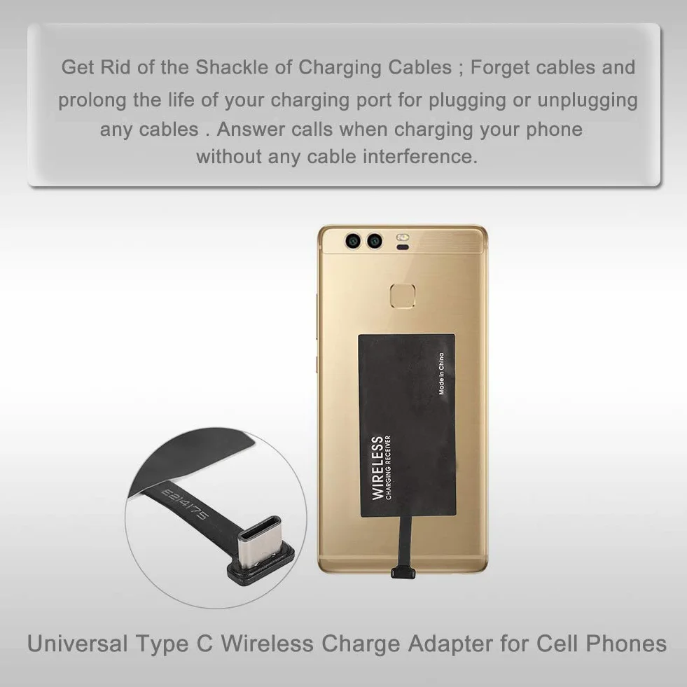Odbiornik ładowania typu C Qi, typ C USB-C Qi bezprzewodowy moduł odbiornika ładowania smartfona z interfejsem typu C, szybkie ładowanie bezprzewodowe