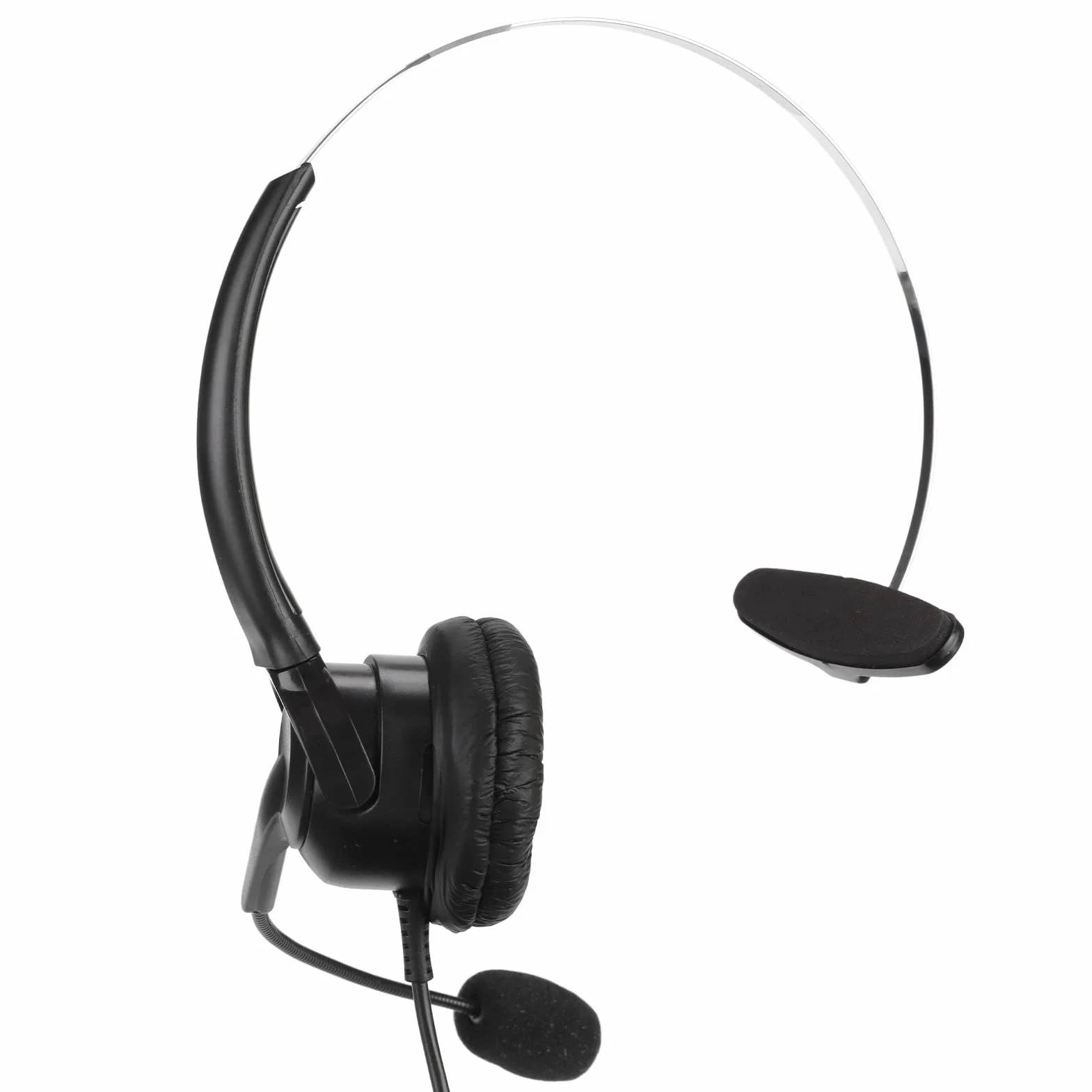 Precyzyjny Zestaw Słuchawkowy z redukcją Szumów, Regulowanym Mikrofonem 330°, do Telefonu Stacjonarnego, Call Center