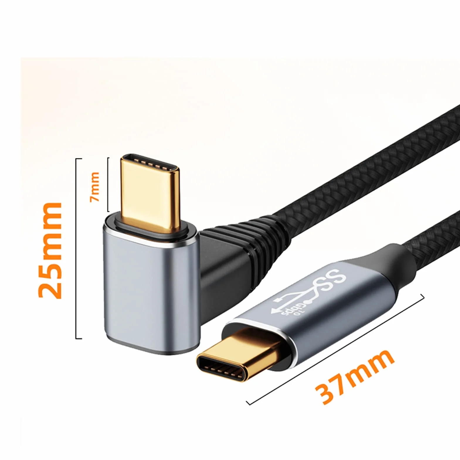 Kabel USB C na USB C 90 Stopni 100 W Kątowy Typ C PD Szybkie ładowanie 4K 60Hz USB 3.2 Gen2 150 cm